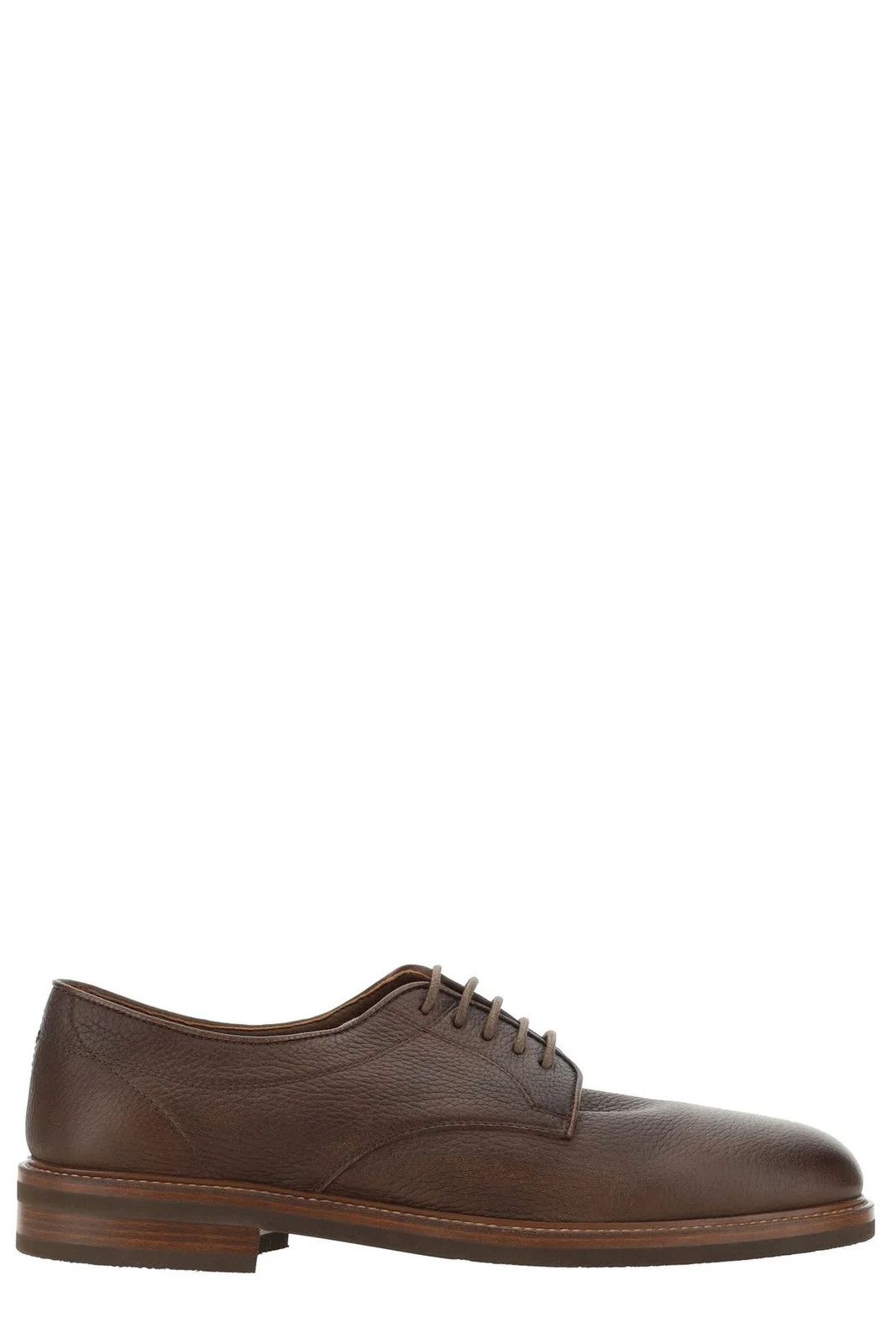 Brunello Cucinelli o1w1db10725 Round Toe Lace Up Shoes in Dark Brown Size US 7 / EU 40 - 1 Thumbnail