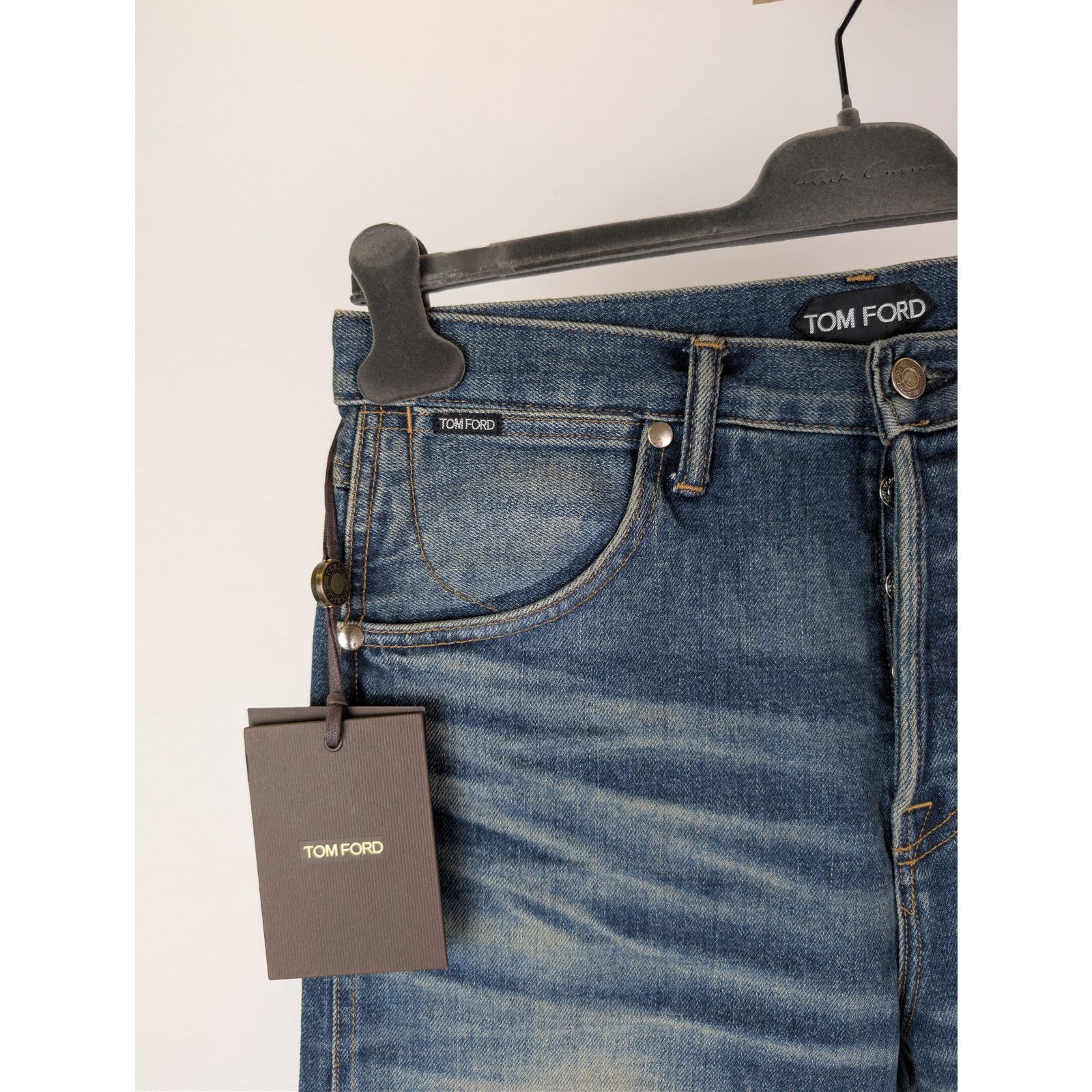 Tom Ford o1rshd1 Tapered Fit Denim Jeans in Indigo Blue Size US 32 / EU 48 - 6 Thumbnail
