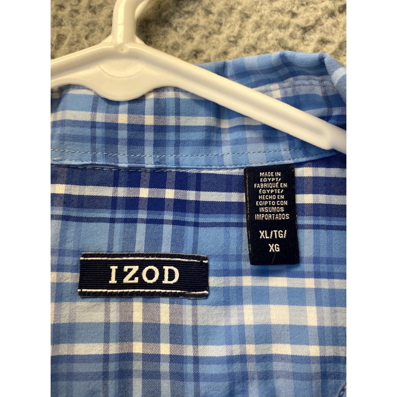 Izod Izod Tucker Shirt Plaid Button-Up Long Sleeve Blue XL Classic Fit Mens Size US XL / EU 56 / 4 - 6 Thumbnail