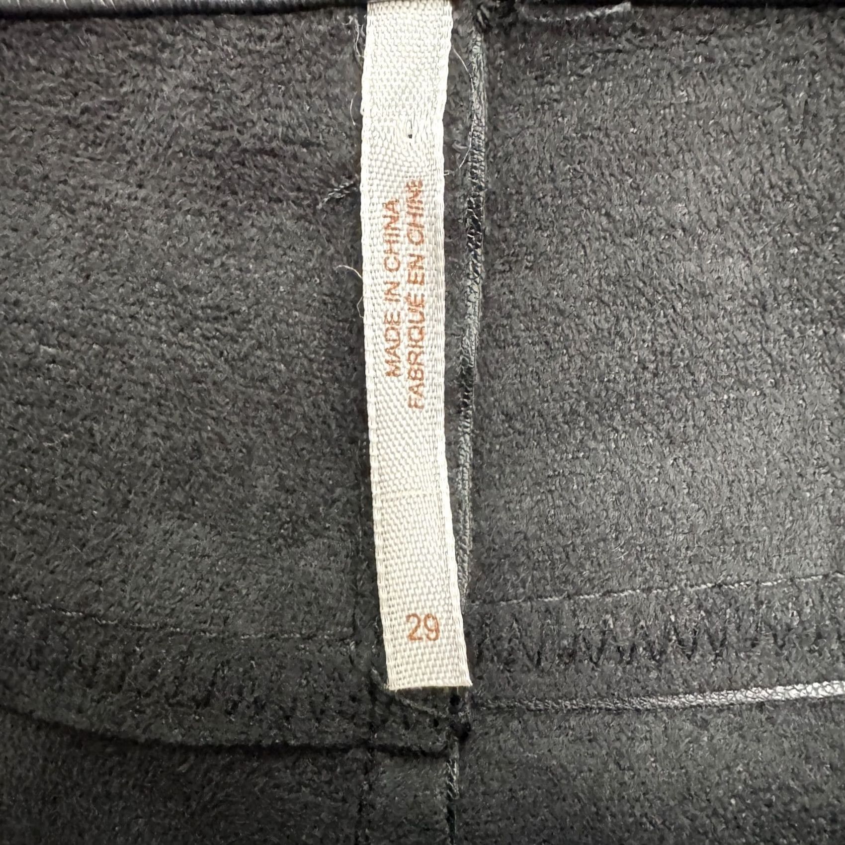 Free People Free People Pants Skinny Black Womens 29 Classic High Rise Flat Front Button Zip Stretch Leather Look Vegan Faux Leather Size 29" - 7 Thumbnail