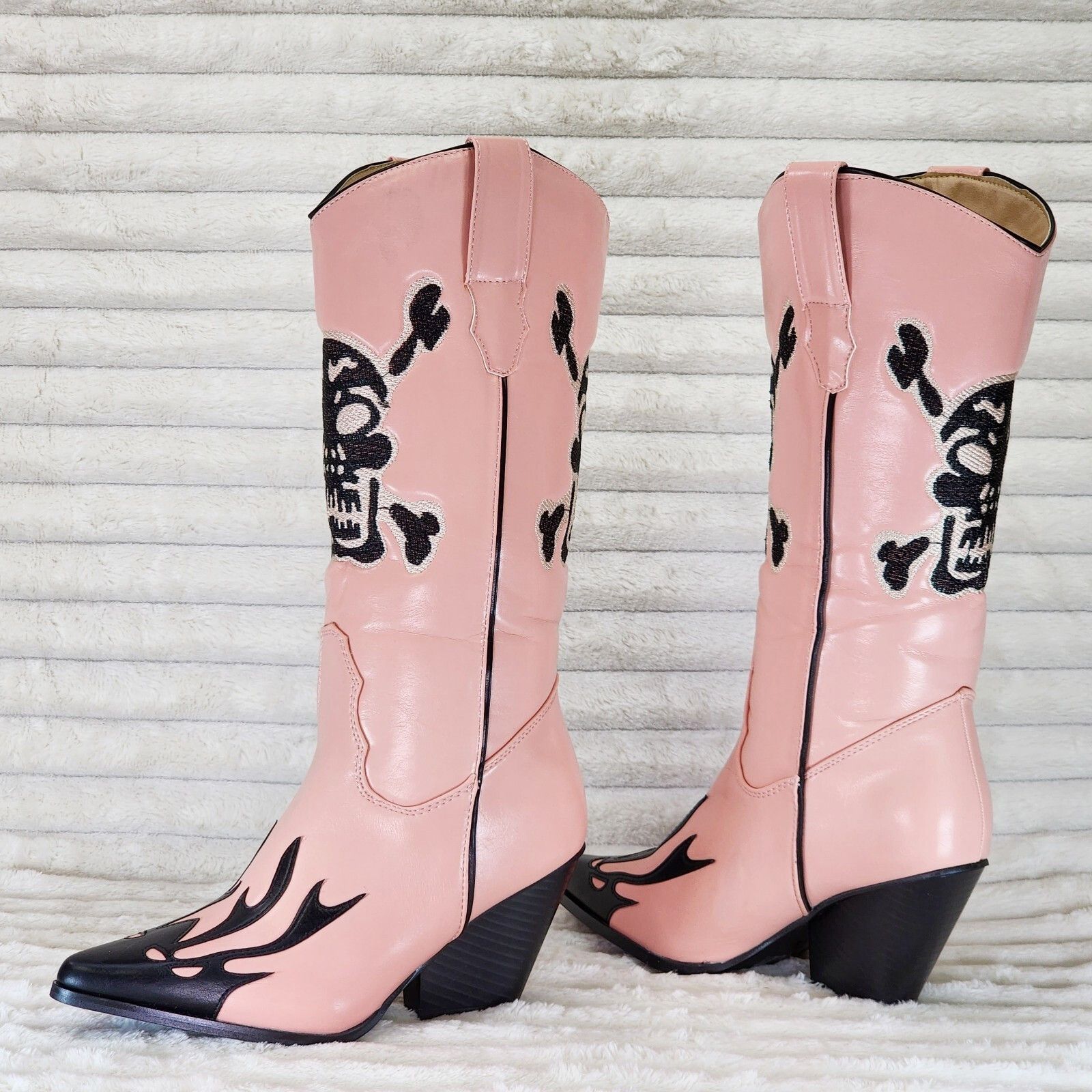 Other Ghost Rider Embroidered Skull & Cross Bones Cowboy Western C Size US 6.5 / IT 36.5 - 3 Thumbnail