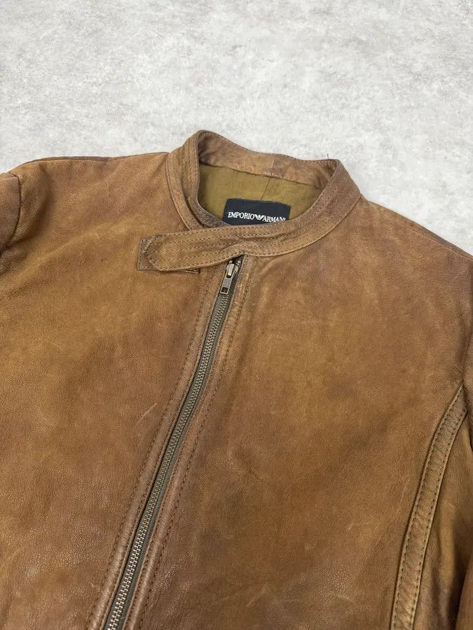 Emporio Armani AW2009 Emporio Armani Brown Leather Biker Jacket Size US M / EU 48-50 / 2 - 5 Thumbnail