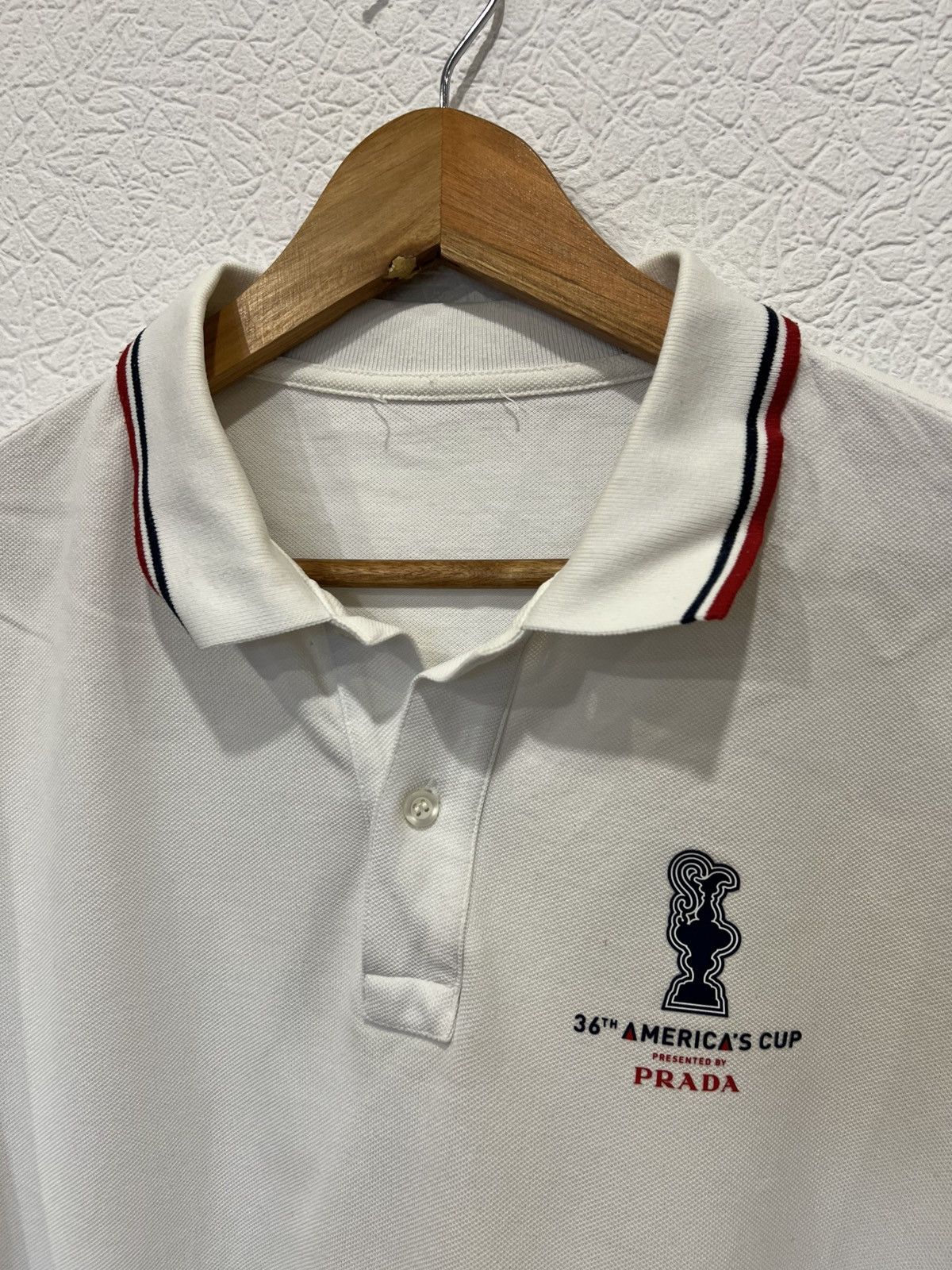 Prada Prada Mens White Polo Shirt Size US XL / EU 56 / 4 - 2 Thumbnail