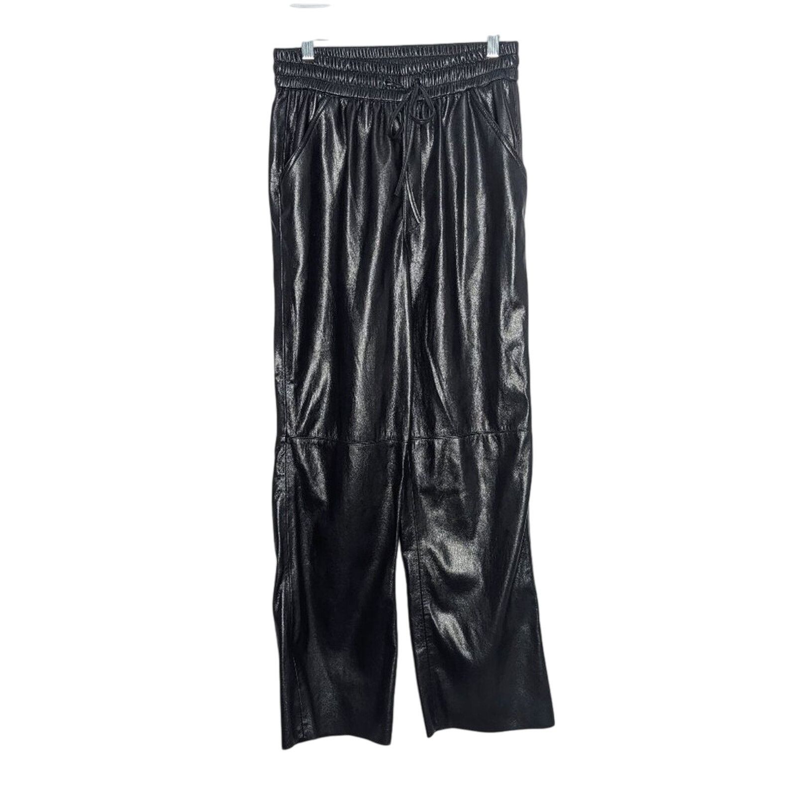 Good American Good American Black Wide Leg Faux Leather Pants Pockets M Size 30" / US 8 / IT 44 - 1 Thumbnail