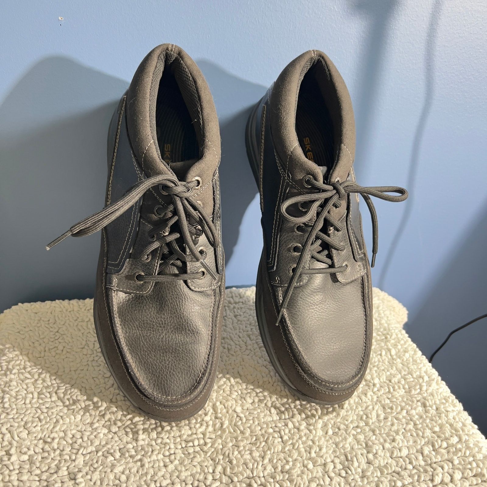 SKECHERS Skechers Boots Men 11.5 Relax Fit Memory Foam Leather Upper Size US 11.5 / EU 44-45 - 4 Thumbnail