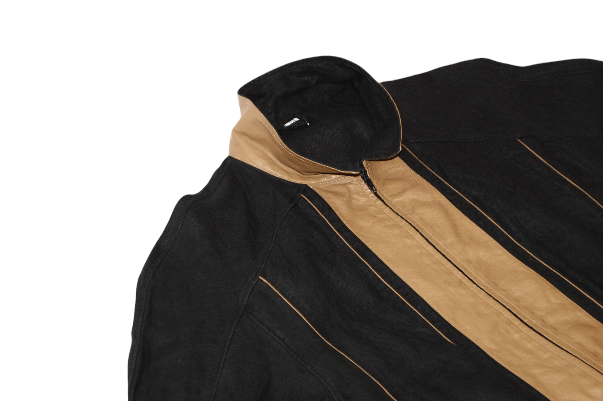 Kiton 🔥Schiatti & Co. luxury design raw linen leather trim bomber Size US M / EU 48-50 / 2 - 3 Thumbnail