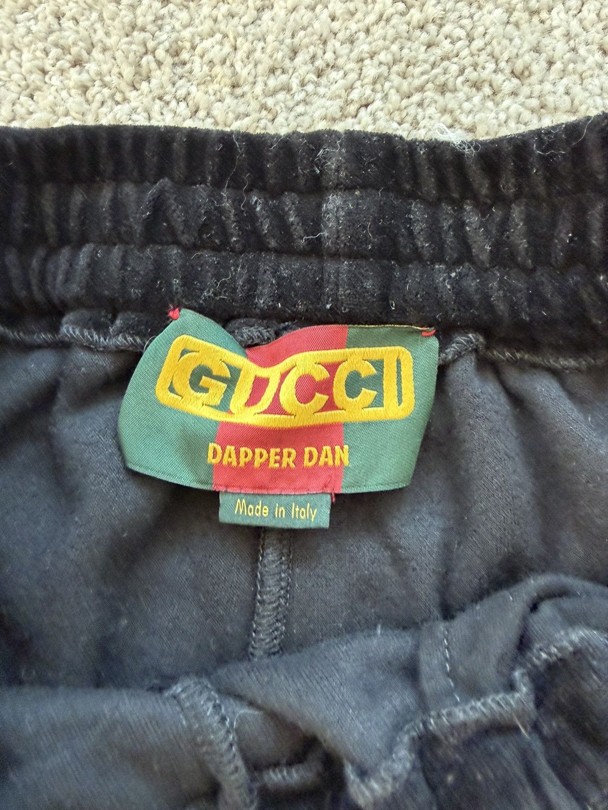 Gucci Gucci Velour Joggers Black Leather Pockets Medium Size US 32 / EU 48 - 3 Thumbnail