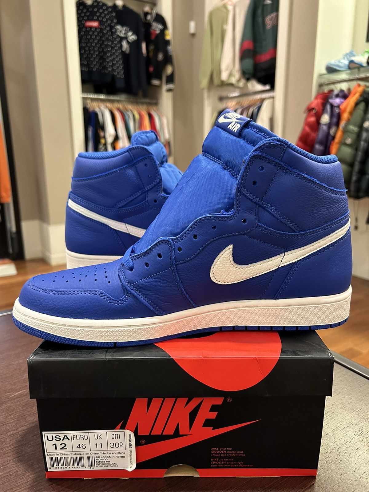 Jordan Brand Jordan 1 Retro High Hyper Royal Size US 12 / EU 45 - 3 Thumbnail