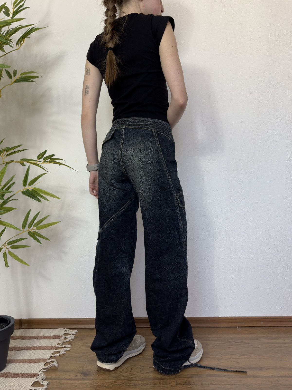 Versace VINTAGE VERSACE JEANS COUTURE WASHED DENIM TIE PANTS Size 29" - 12 Thumbnail