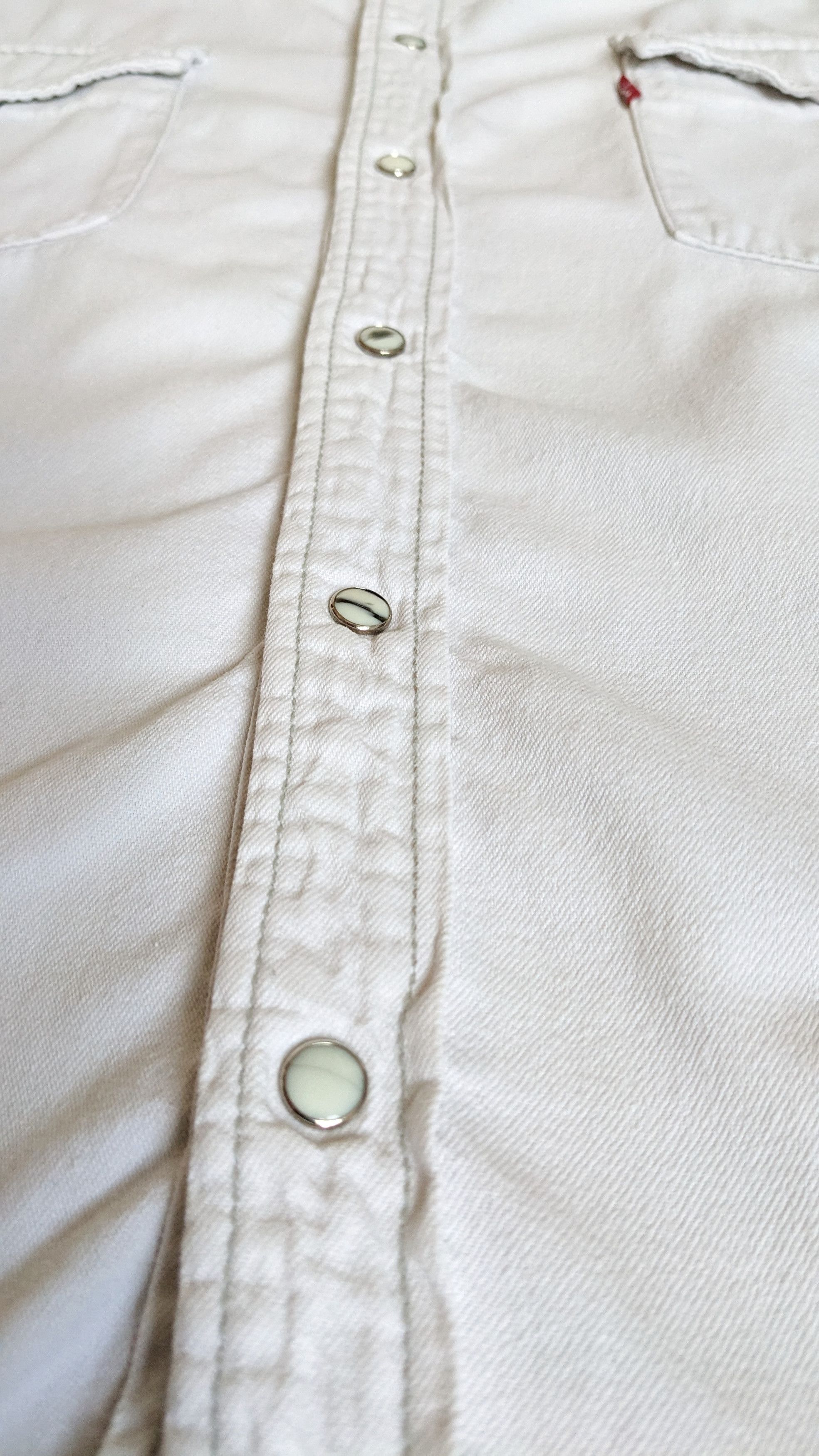 Levi's Vintage Clothing Rare Vintage 90s Levi’s Western Shirt - White Denim XL Size US XL / EU 56 / 4 - 3 Thumbnail