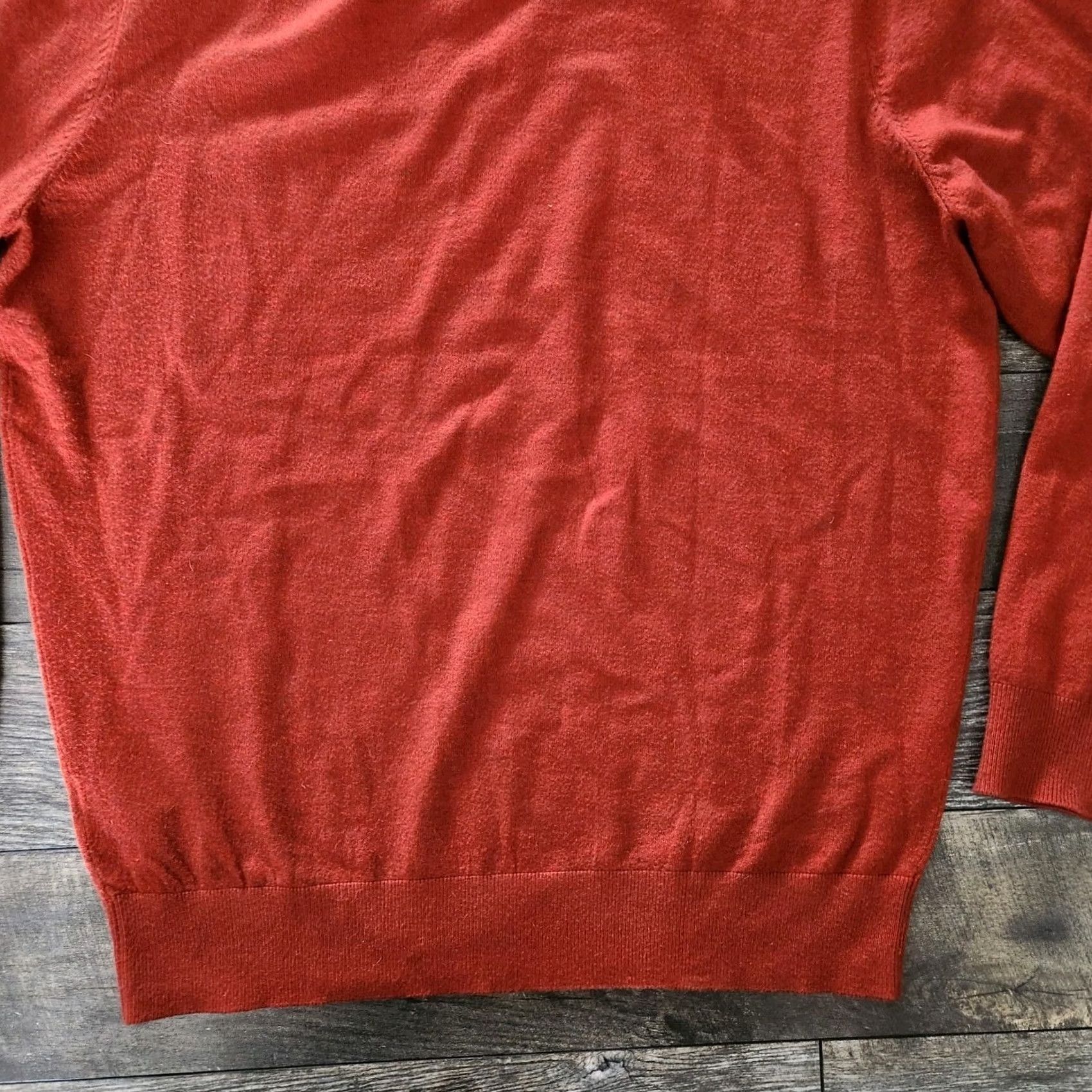 Rusty Projek Raw Sweatshirt Pullover Mens Large L Orange Cotton Knit Round Neck Solid Ivory Mid Weight Crewneck Vintage No Size US L / EU 52-54 / 3 - 7 Thumbnail