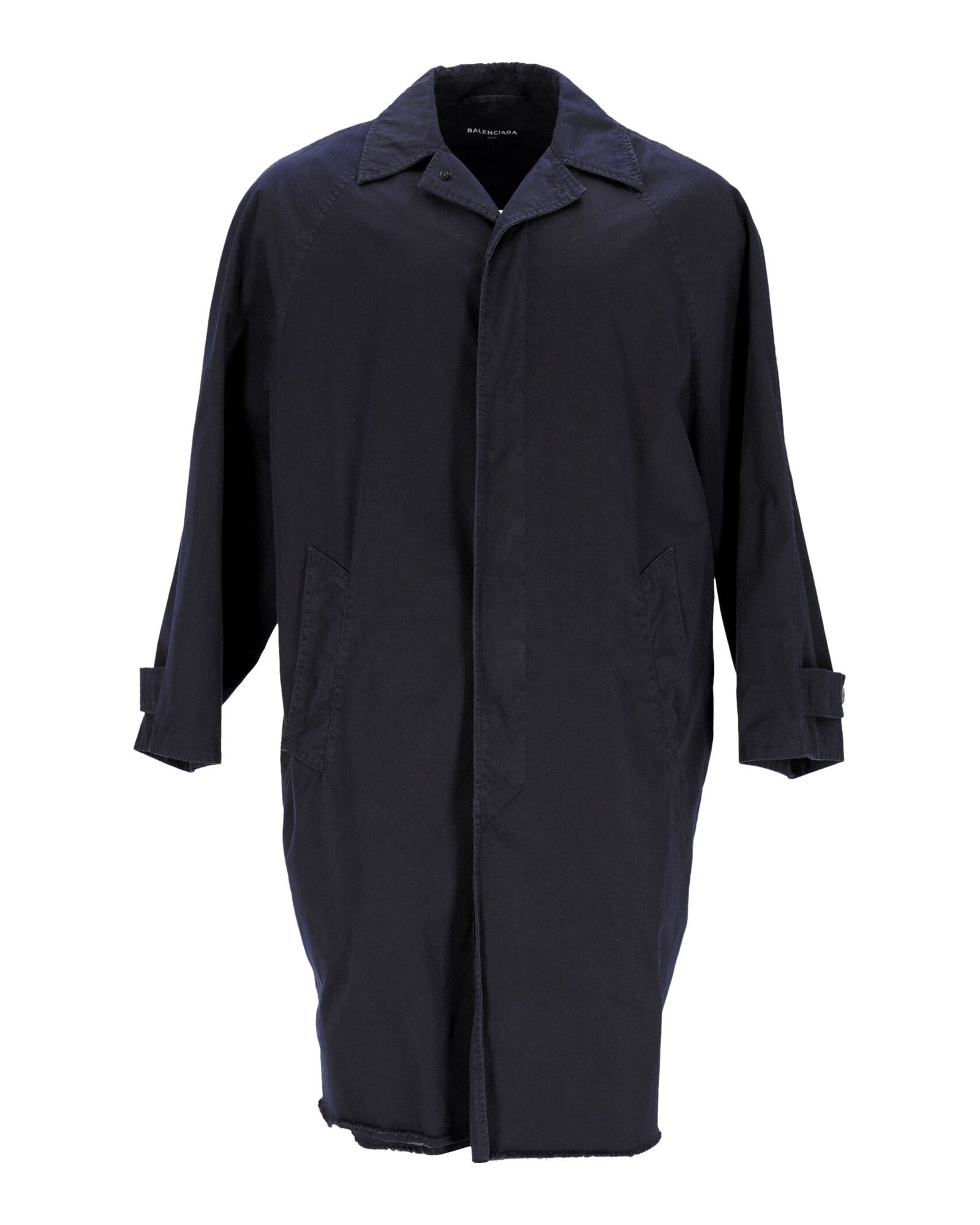 Balenciaga Balenciaga Knee-Length Carcoat in Navy Cotton Size US M / EU 48-50 / 2 - 1 Thumbnail