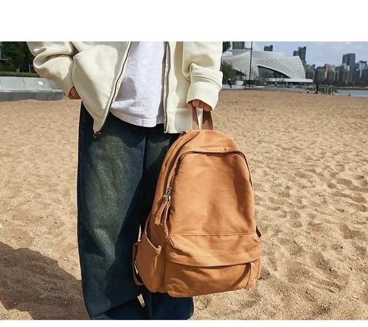 Japanese Brand Solid Color Backpack Size ONE SIZE - 3 Thumbnail