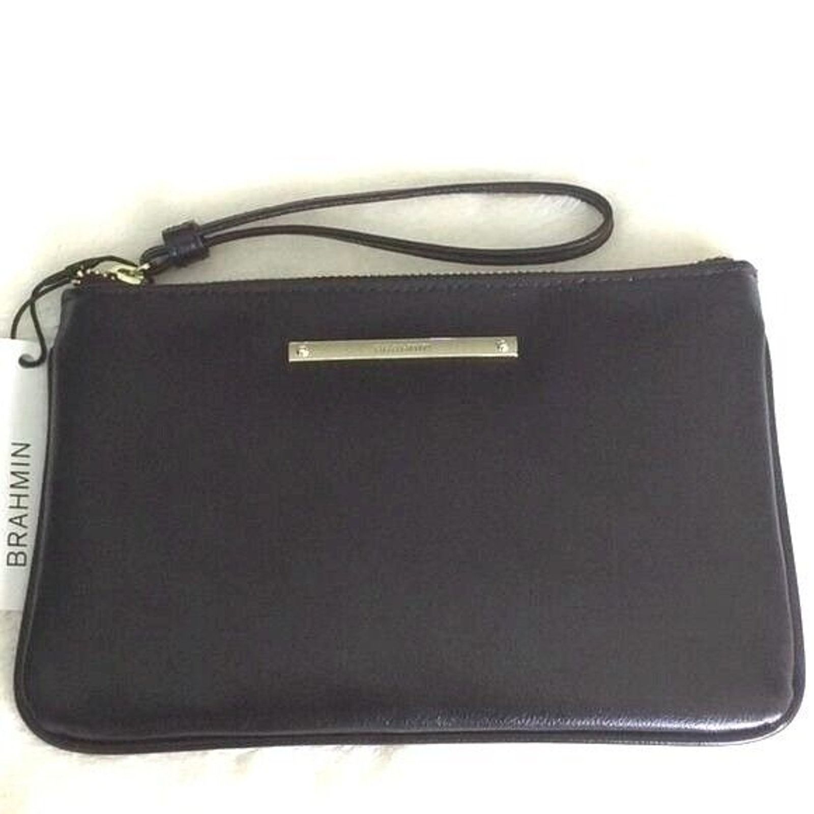 BRAHMIN Brahmin Smooth Leather Black Wristlet Size 8 1/2”x 5 1/2”NWT Size ONE SIZE - 1 Thumbnail