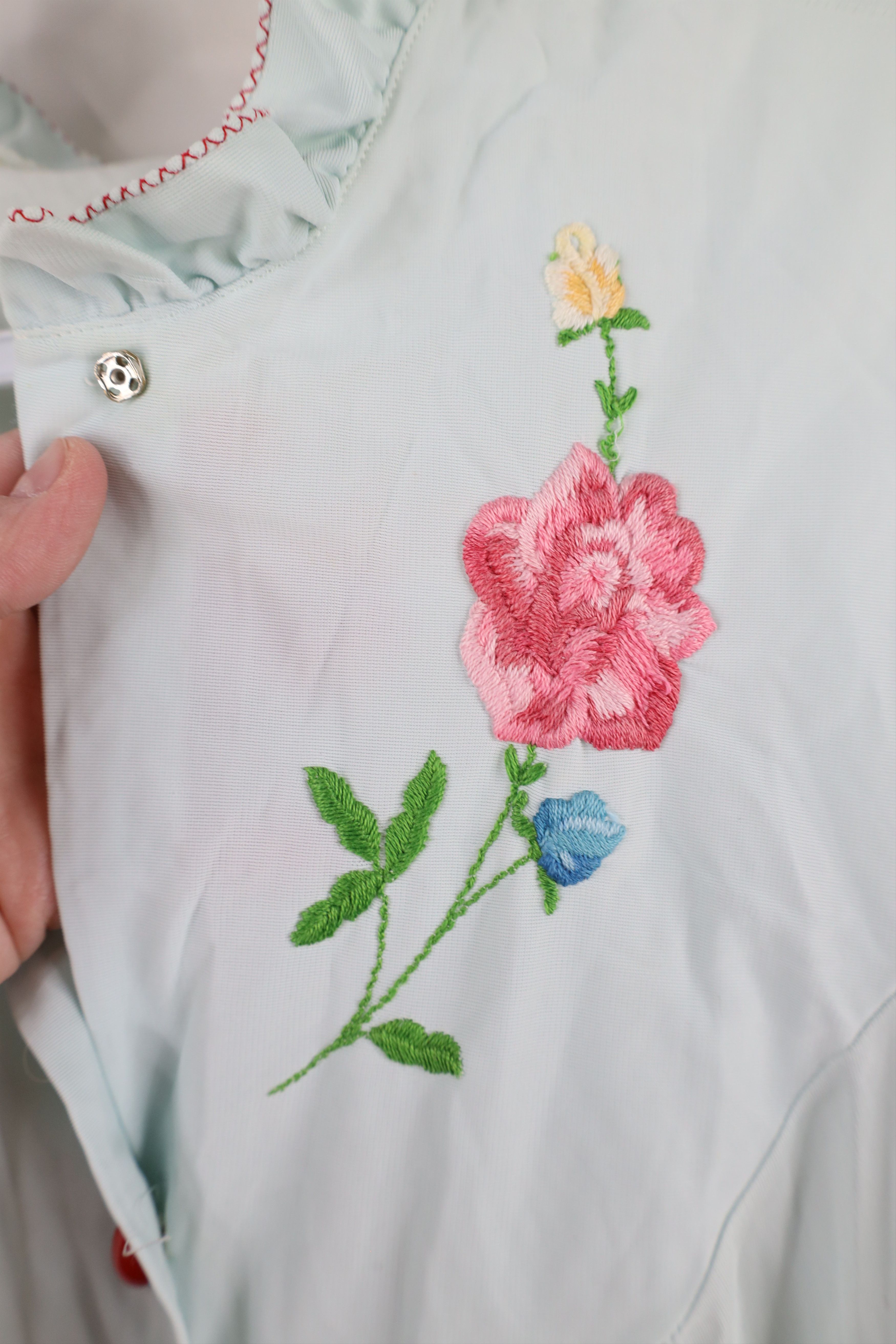 Vintage Vintage 70s Streetwear Silky Flower Muu Muu Night Gown Size M / US 6-8 / IT 42-44 - 12 Thumbnail