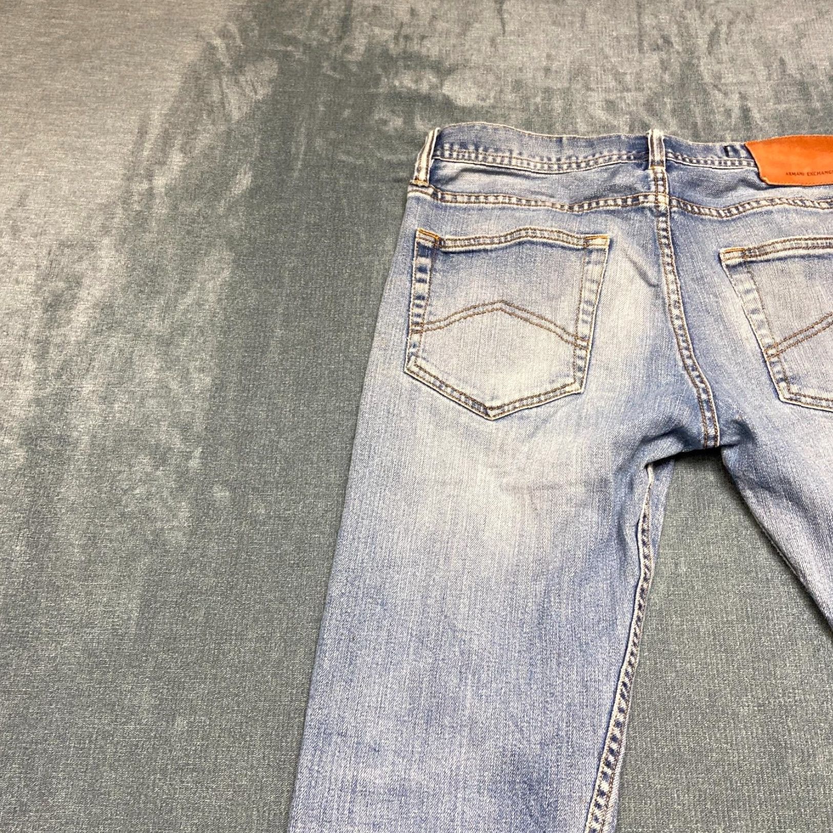 Armani Exchange Armani Exchange Jeans Mens 31 Regular 5-Pocket Blue Straight Denim Comfort Stretch Embroidered Jeans Size US 31 - 4 Thumbnail