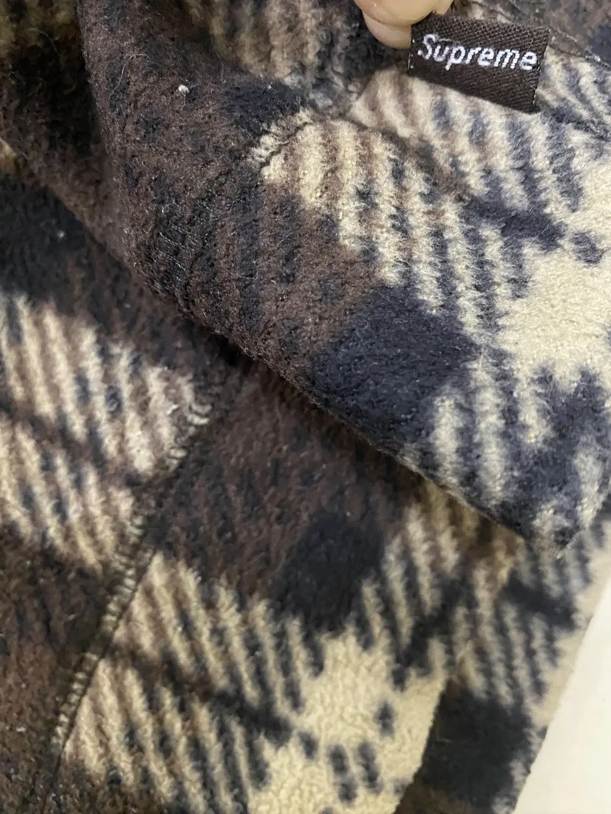 Supreme Supreme Fleece Plaid Checker Crewneck Size US XL / EU 56 / 4 - 5 Thumbnail