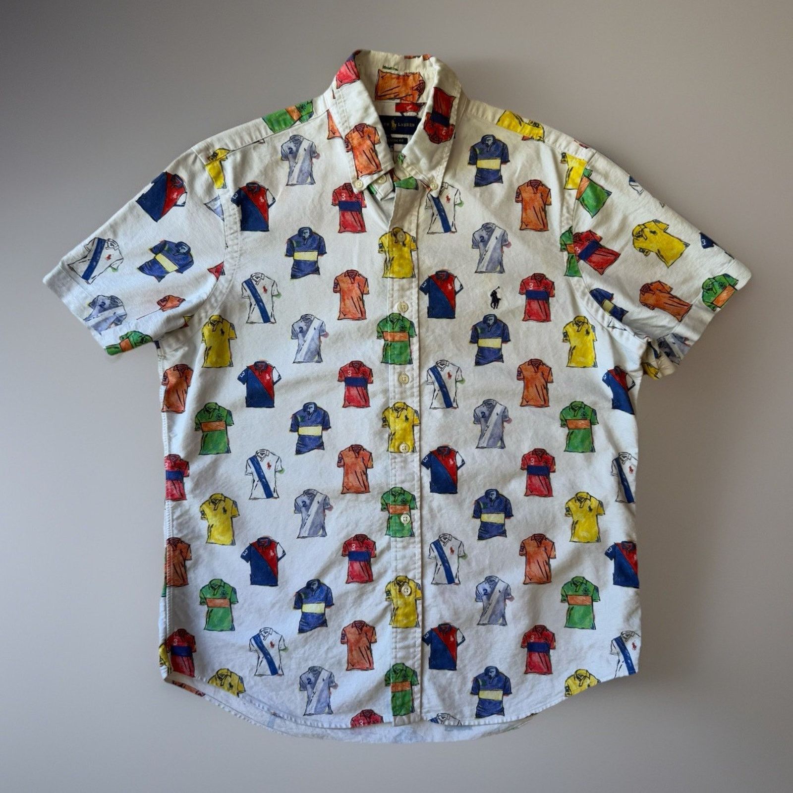 Polo Ralph Lauren Polo Ralph Lauren Polo Print Shirt M White Multicolor Short Size US M / EU 48-50 / 2 - 1 Thumbnail