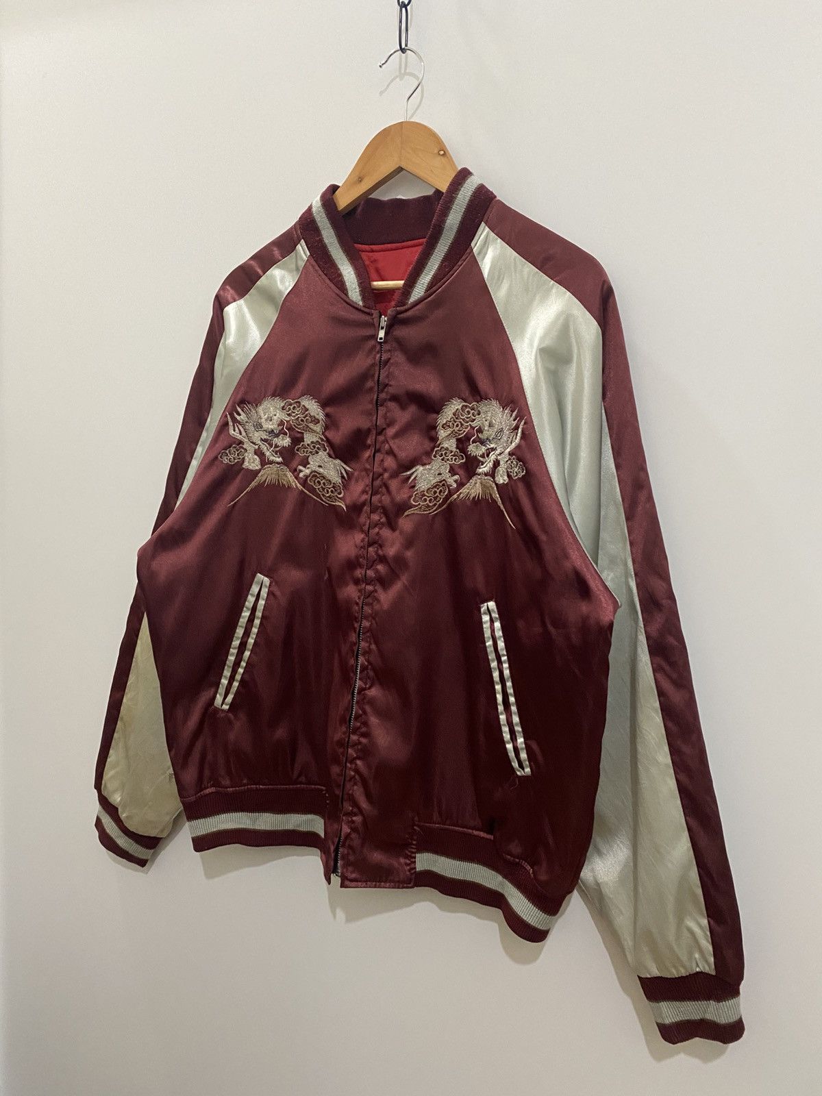 Japanese Brand Sukajan Japanese Jacket Satin Dragon and Fuji Size US XL / EU 56 / 4 - 3 Thumbnail
