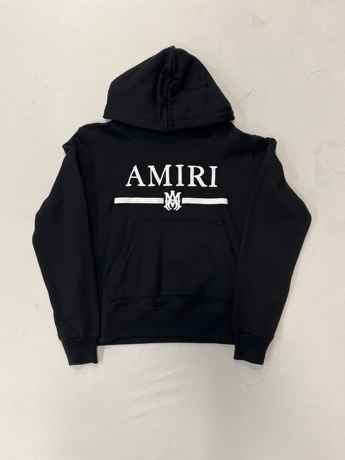 Amiri Amiri MA Bar Embroidery Black Hoodie | Grailed
