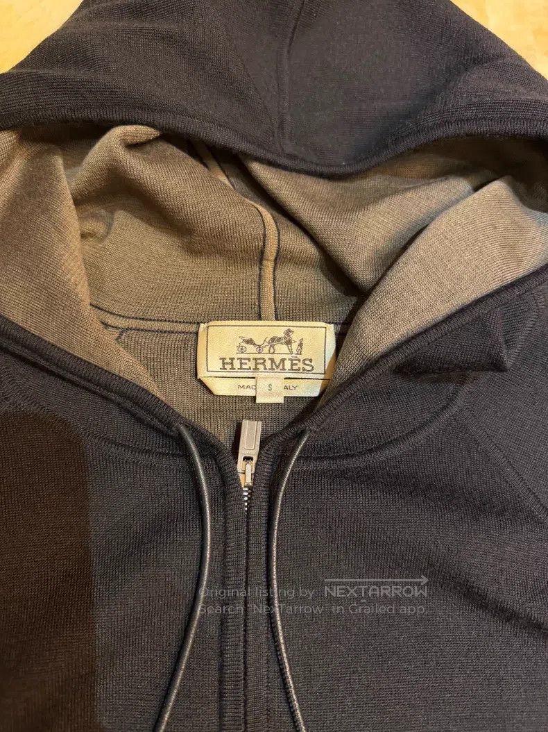 Hermes Hermes Men's cashmere hoodie, zippered knitted jacket, bla Size US S / EU 44-46 / 1 - 2 Thumbnail
