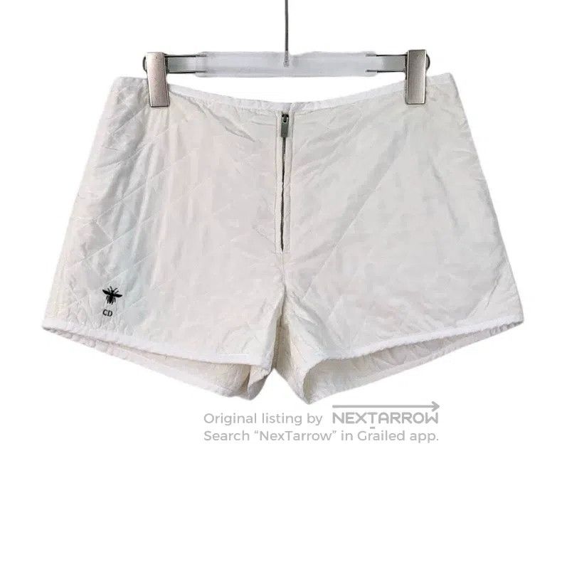 Dior Dior White diamond plaid bee embroidered mulberry silk cas Size 25" / US 0 / IT 36 - 1 Thumbnail