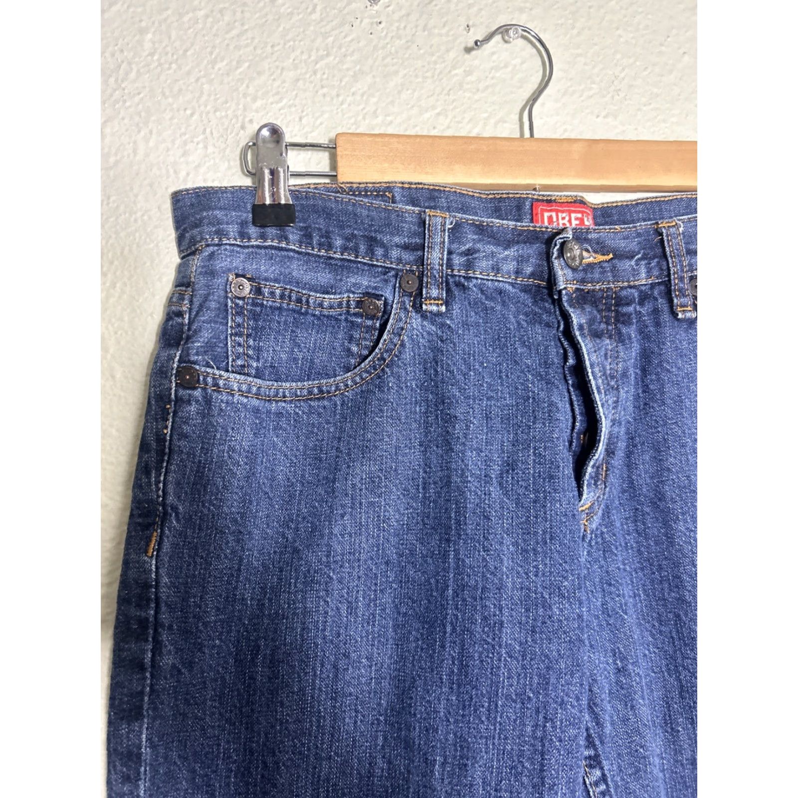 Obey OBEY Jeans Men Slim Straight Denim 34x30 Dark Wash Button Fly 5-Pocket Blue Size US 34 / EU 50 - 4 Thumbnail
