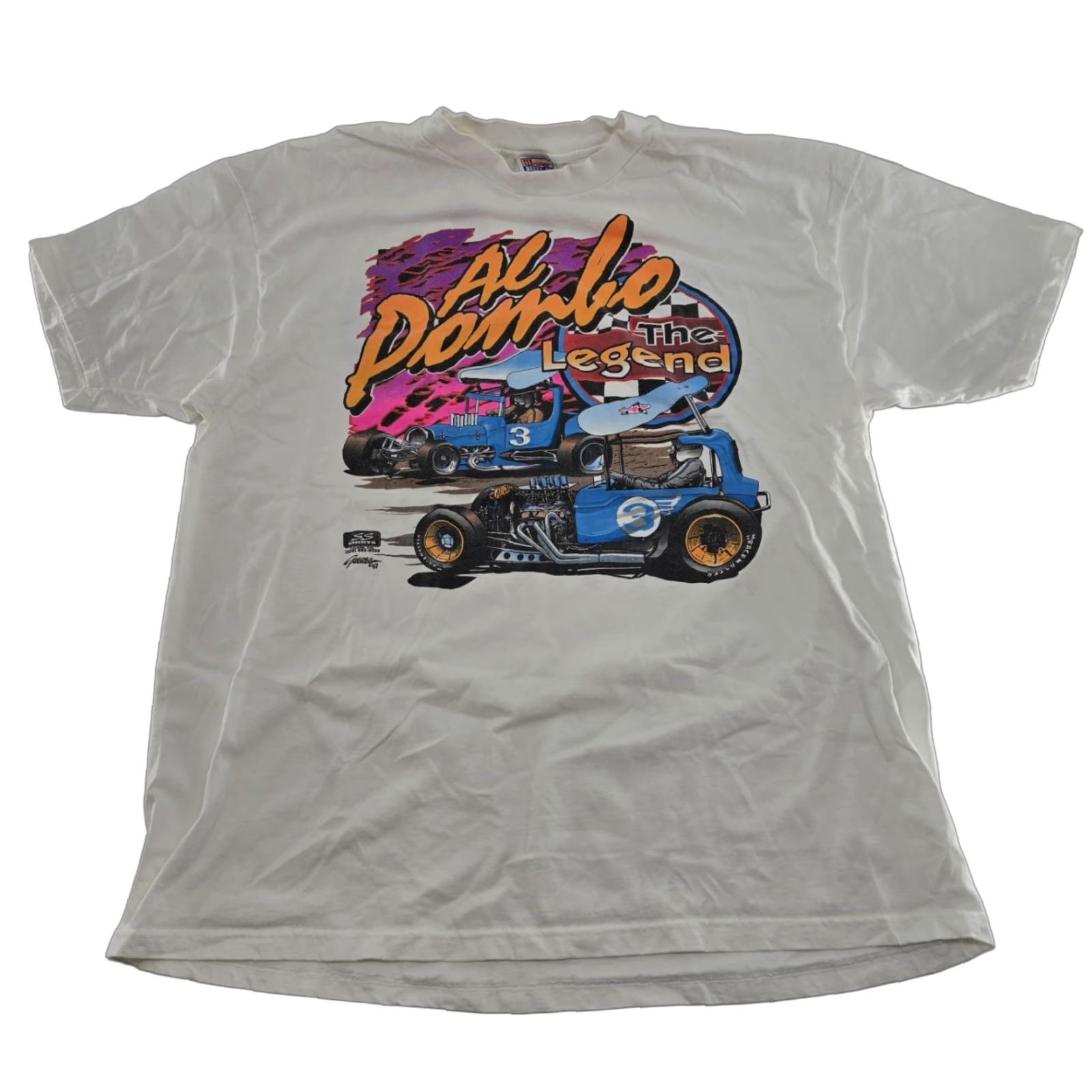 Gildan VINTAGE AL DOMBO the Legend T-Shirt 2XL White Cotton Polyester Mens 1997 Front Back Graphic (Classic) Size US XXL / EU 58 / 5 - 1 Thumbnail