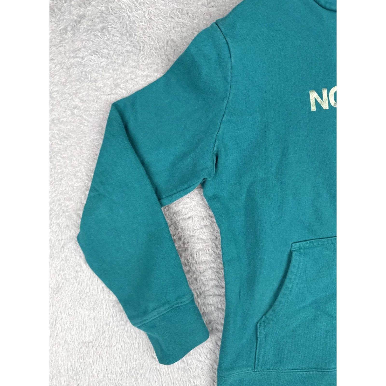 The North Face The North Face Hoodie Womens Large Green Logo Pullover Sweatshirt Jersey Fabric Size L / US 10 / IT 46 - 3 Thumbnail