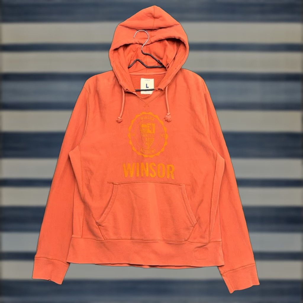 J.Crew J.Crew Collegeic Hoodie Mens Large Heavyweight Surplus Athletic Winsor Orange Hooded Pockets Kangaroo Pocket Solid Classic Retro Gorpcore Sports 90s? Size US L / EU 52-54 / 3 - 1 Thumbnail