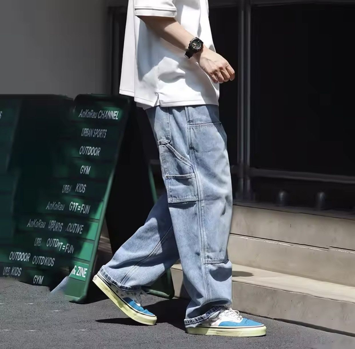 Denime × Japanese Brand Baggy Streetwear Jeans Men Cargo Harem Trousers Size US 32 / EU 48 - 1 Thumbnail