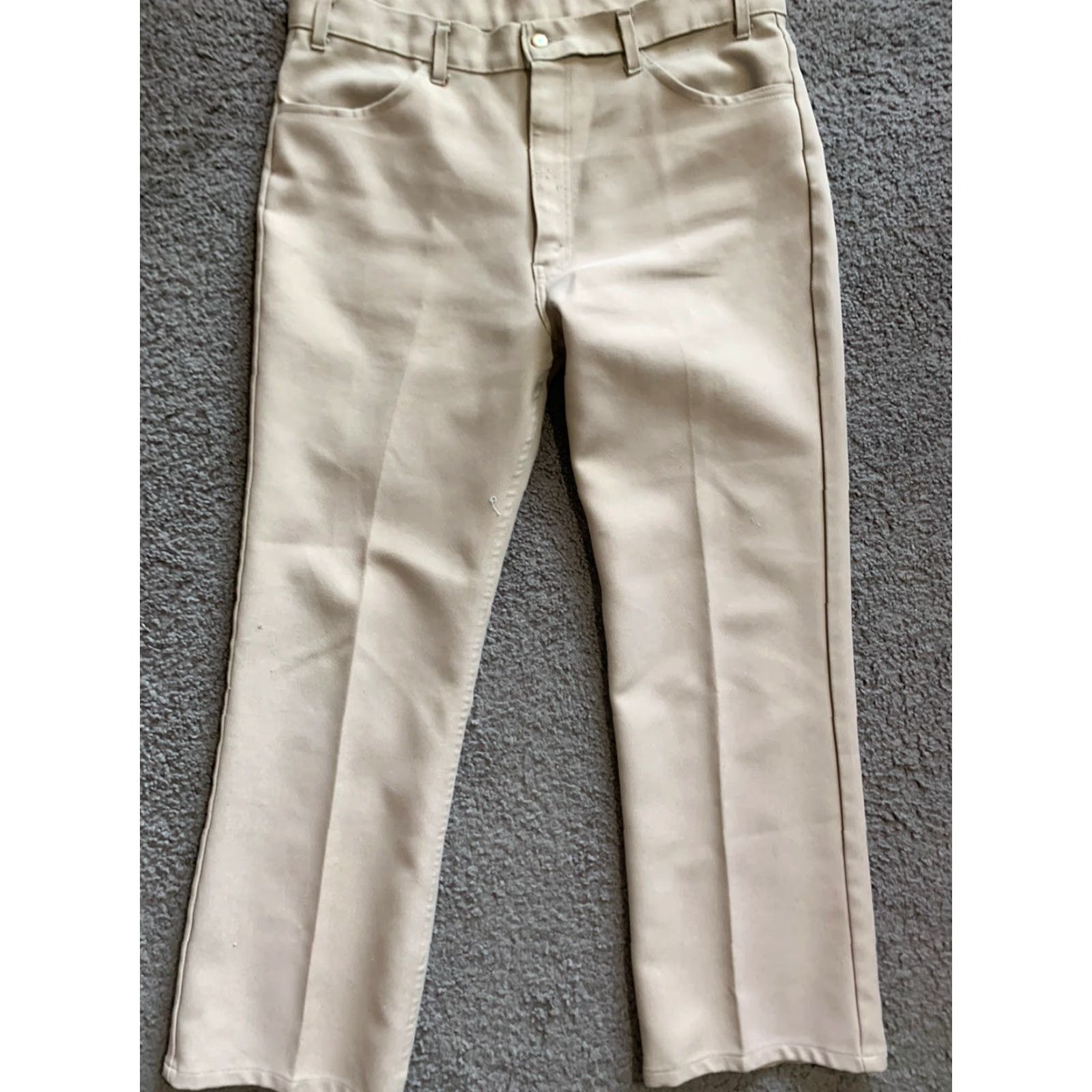 Vintage Vintage Levis Men's Dress Pants USA Disco Size Tag 40x30 Actual Polyester Beige Size US 40 / EU 56 - 4 Thumbnail