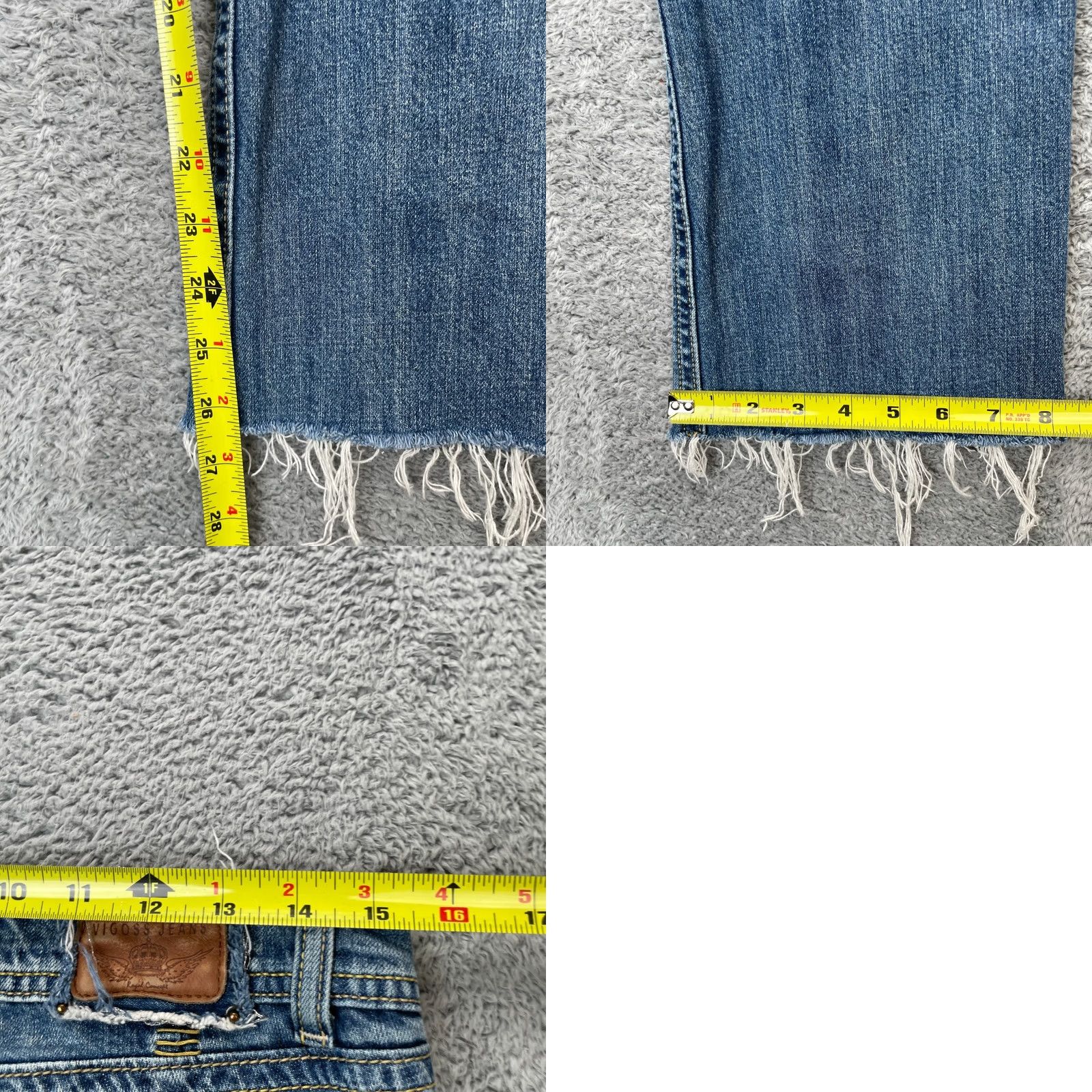 Vintage VIGOSS Jeans Women 29 Blue Denim Bootcut Embroidered Frayed Hem Western Cowgirl City Preppy Bootscut Women Size 24" / US 00 / IT 34 - 8 Thumbnail