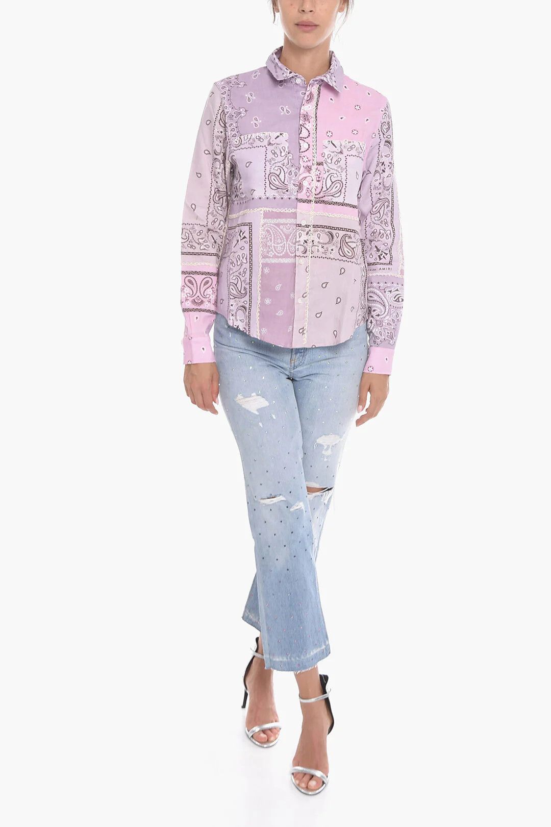 Amiri og1mm0426 Cotton Shirt in Pink Size S / US 4 / IT 40 - 4 Thumbnail