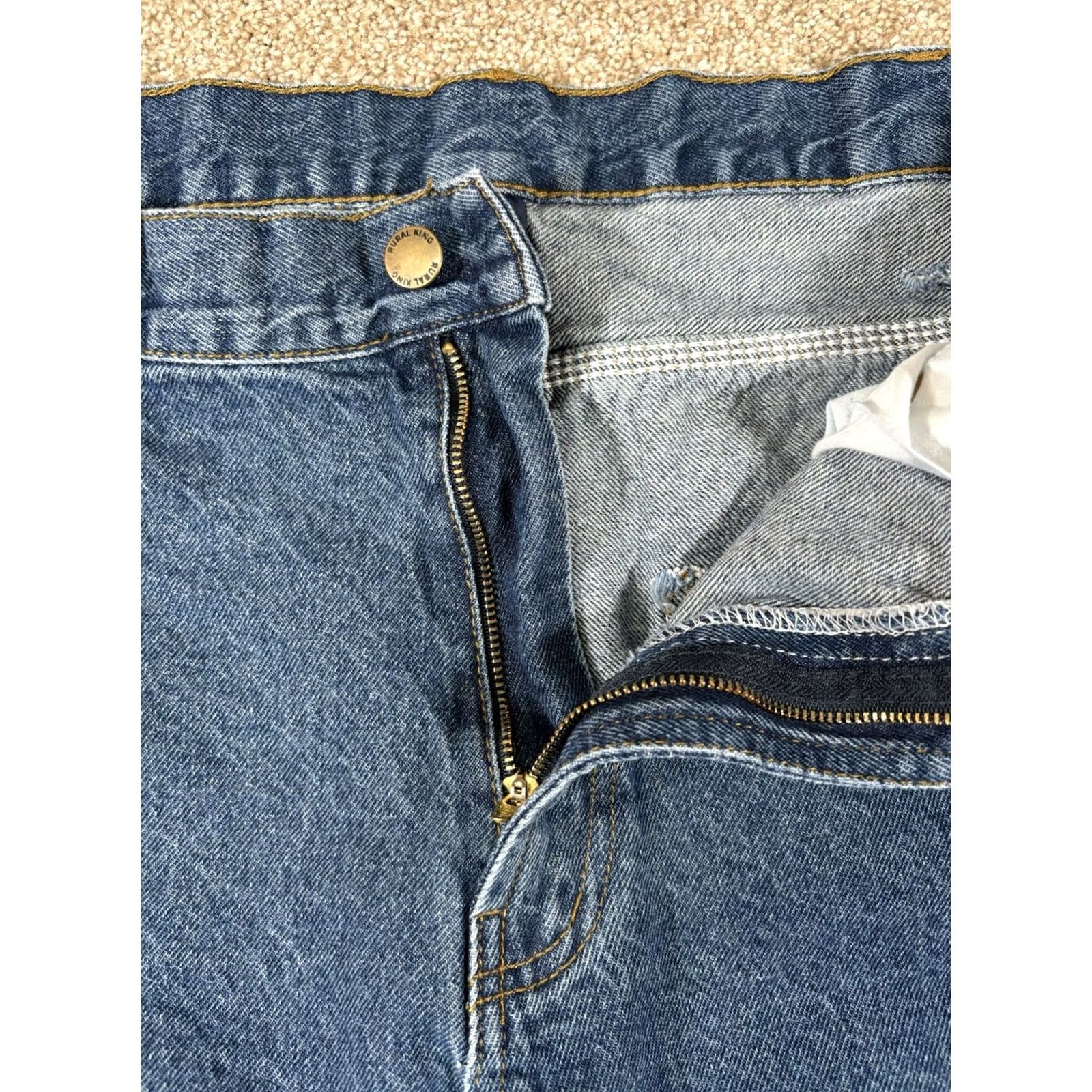Denime VINTAGE Rural King Carpenter Jeans Mens 38x32 Denim Blue 90s Cowboy Nature USA Wide-Leg 5-Pocket Regular Jeans Men Size US 38 / EU 54 - 2 Thumbnail