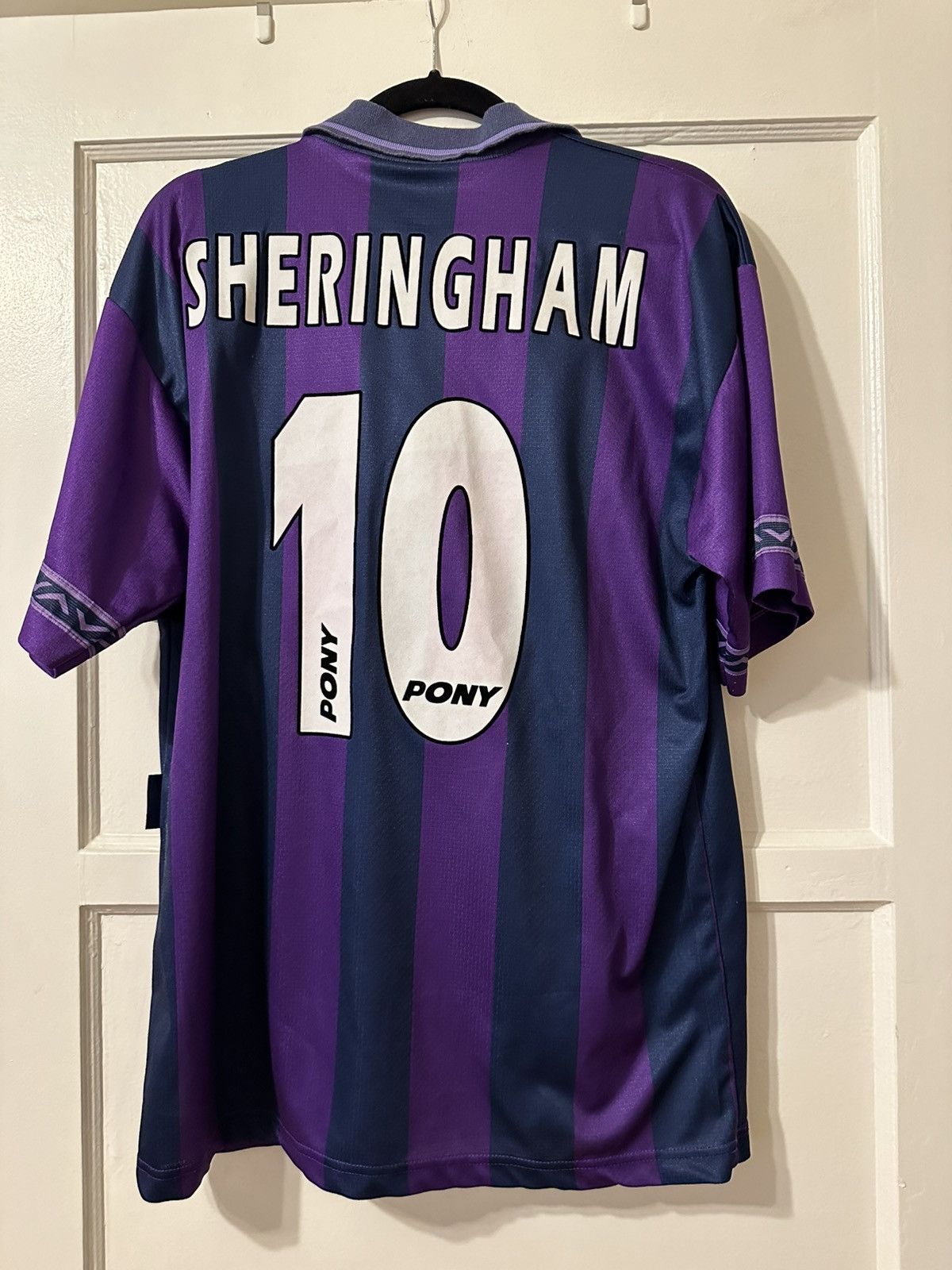 PONY Tottenham Hotspurs 1996 Sheringham 10 Away Football Shirt Size US M / EU 48-50 / 2 - 2 Thumbnail