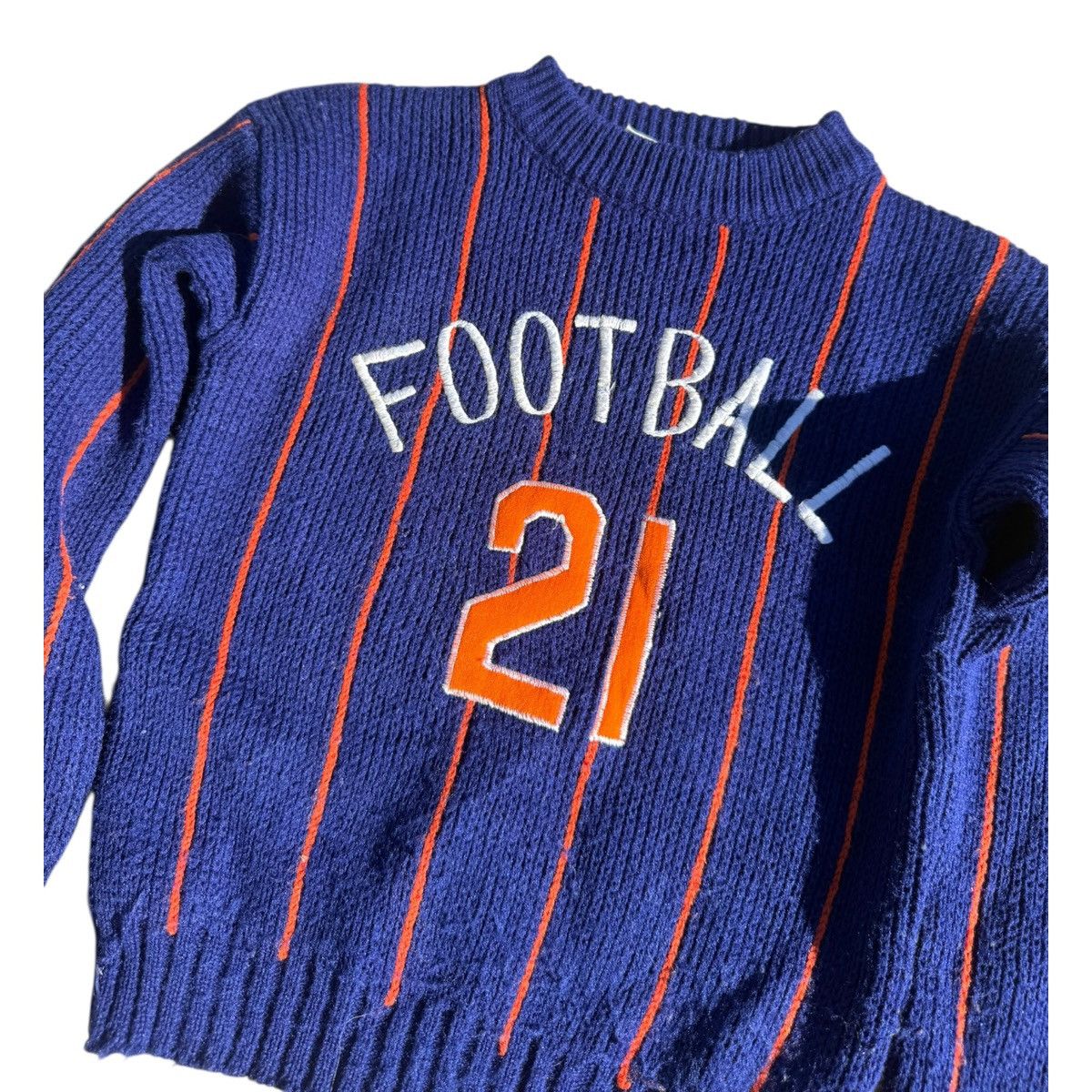 Vintage Vintage Kid 70s 80s Football 21 Knit Sweater Dawnelle Taiwan Size US XXS / EU 40 - 2 Thumbnail