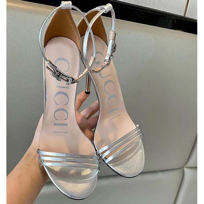 Gucci o1s1wg110425 Double G Sandals in Silver Size US 12 / IT 42 - 7 Thumbnail