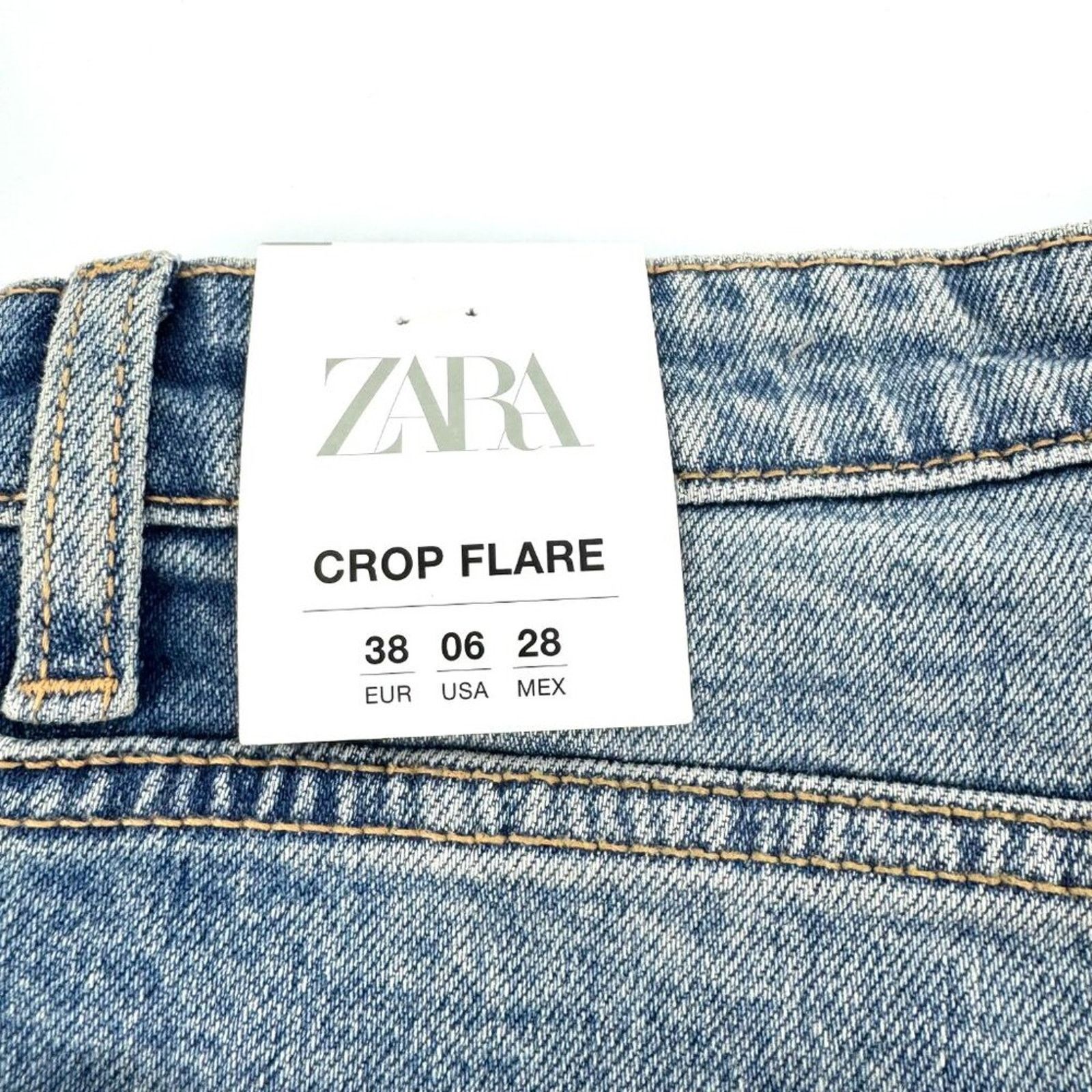Zara Zara High Rise Cropped Flare Denim Jeans Size 6 NWT Size 28" / US 6 / IT 42 - 5 Thumbnail