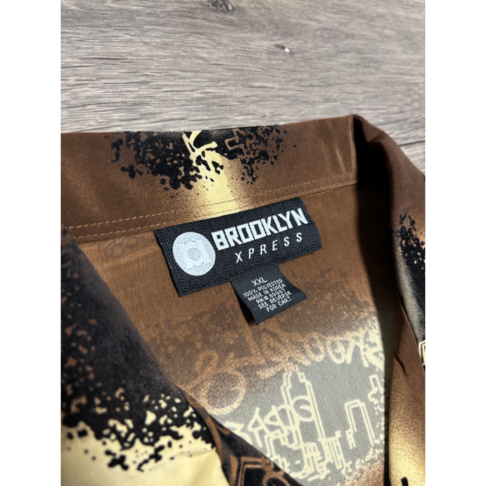 Brooklyn Xpress × Vintage Vintage Brookyn Xpress 00s Button Shirt Brown Sz XXL Size US XXL / EU 58 / 5 - 3 Thumbnail