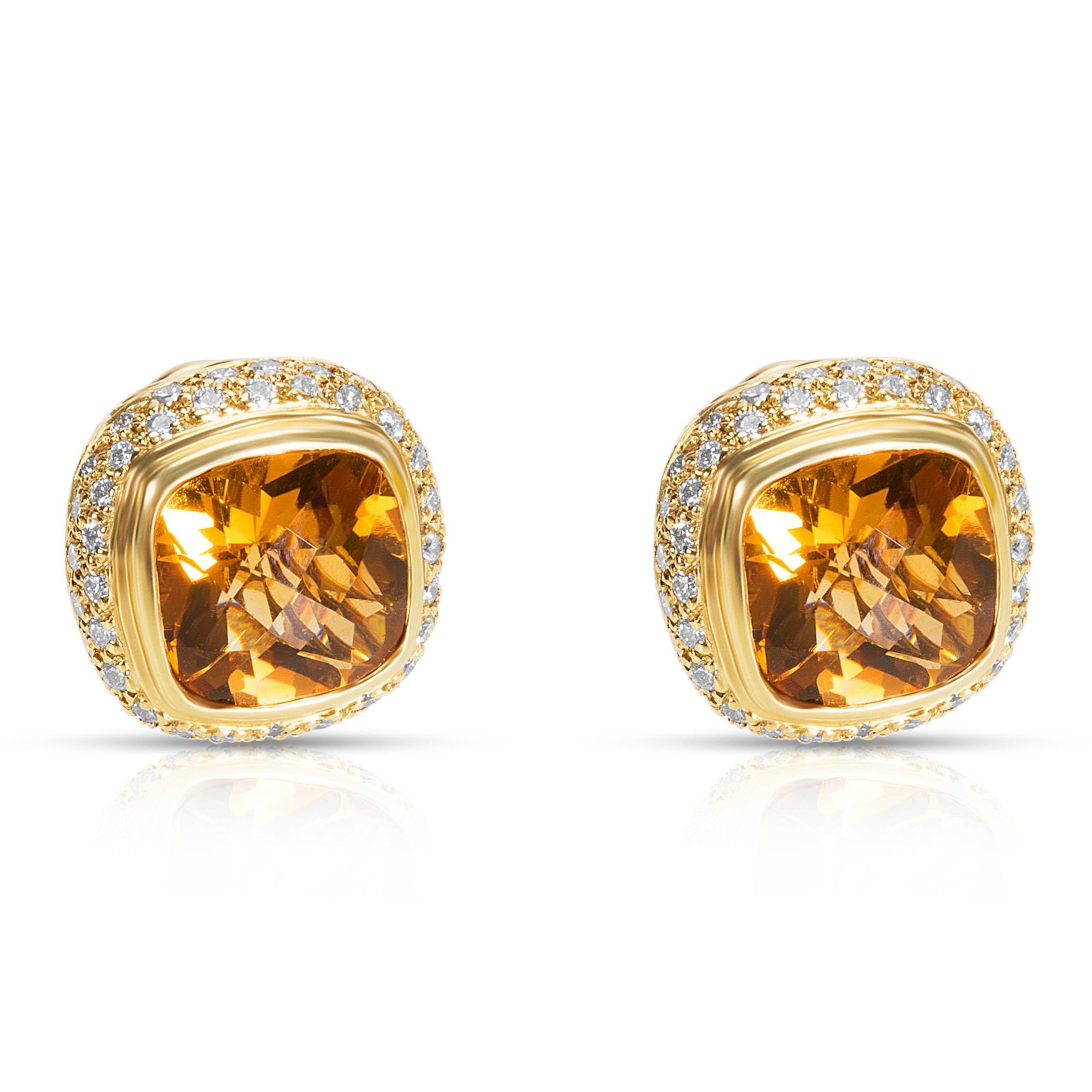 Other Citrine Earrings in 18K Yellow Gold with Diamonds (1.30 CTW) Size ONE SIZE - 1 Thumbnail