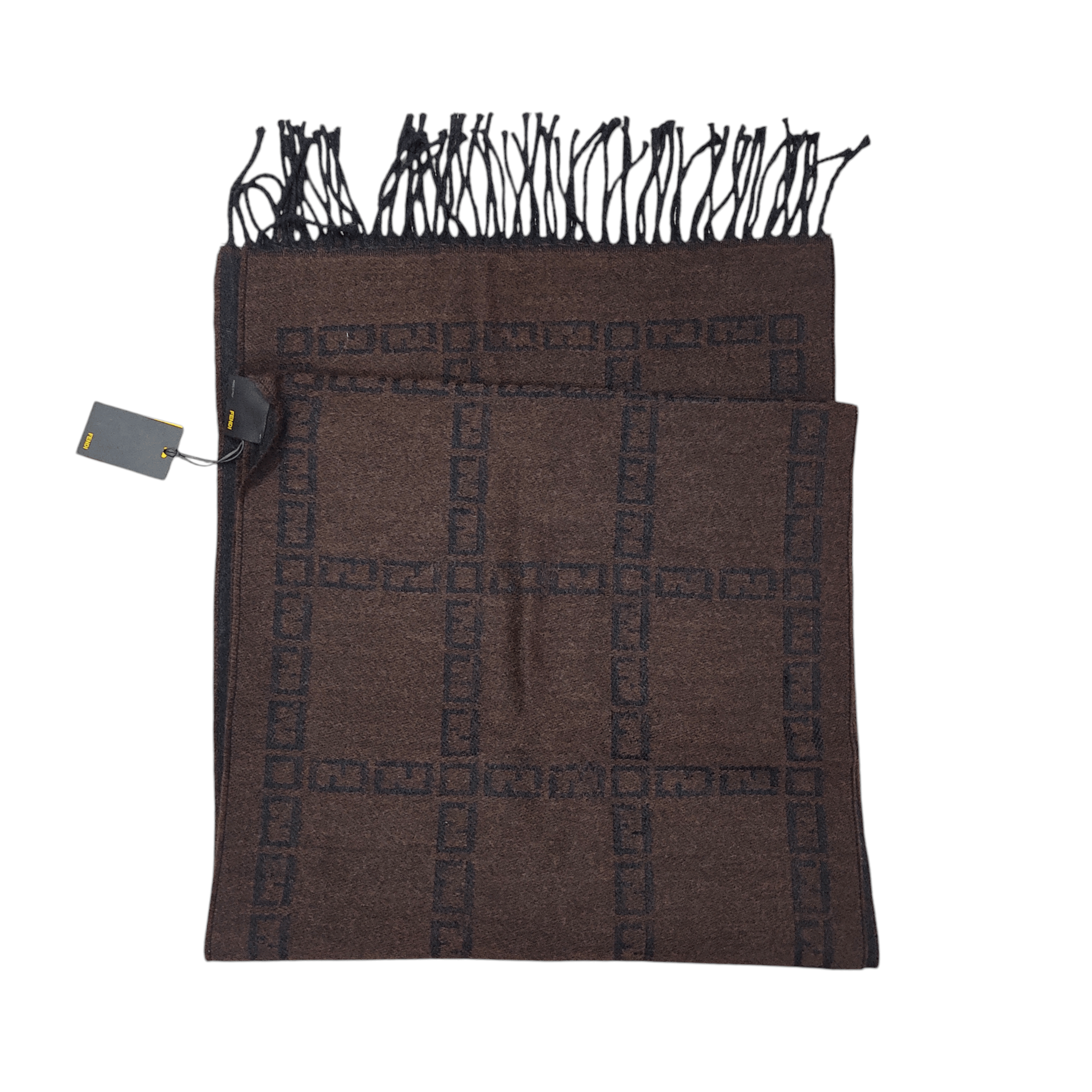 Fendi FENDI ZUCCA Monogram Cashmere Wool Muffler Scarf Size ONE SIZE - 3 Thumbnail