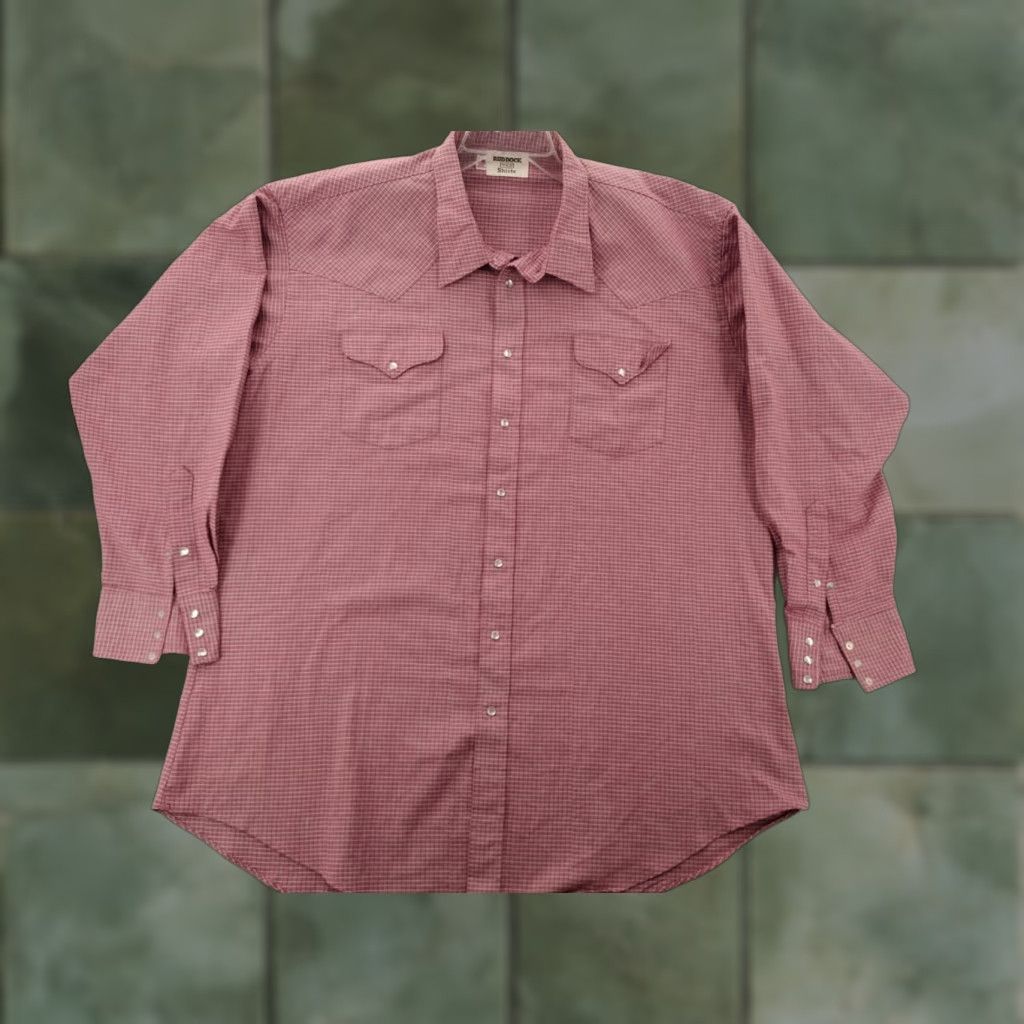 Vintage VINTAGE Ruddock Shirt Mens XL Pink Check Western Pearl Snap Button-Up Short Sleeve Collared Western Theme 90s Mens Size US XL / EU 56 / 4 - 1 Thumbnail