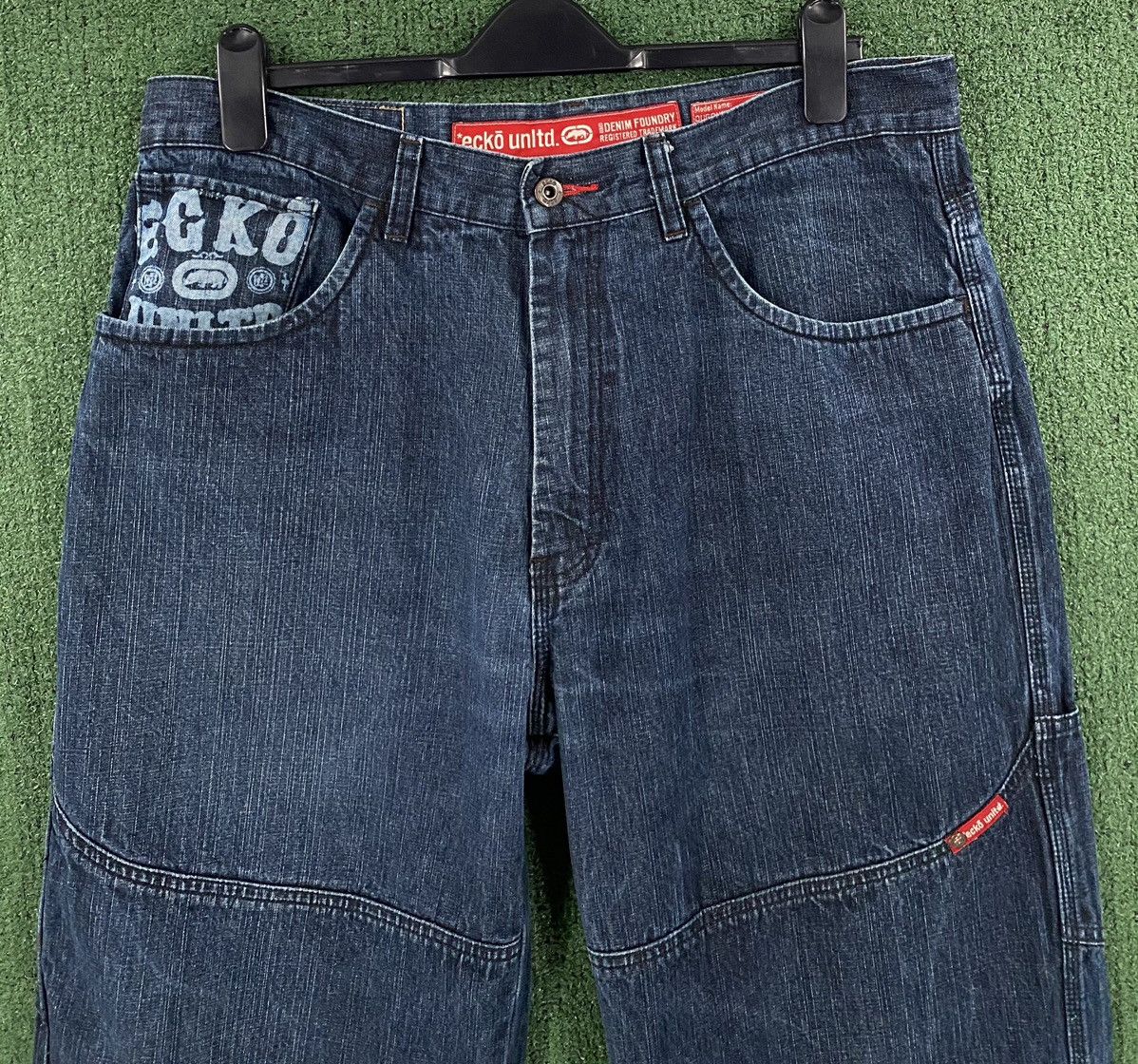 Ecko Unltd. Rare Ecko Unltd Dugout Logo Deep Pocket Baggy Jeans Sz 35 Size US 35 - 2 Thumbnail