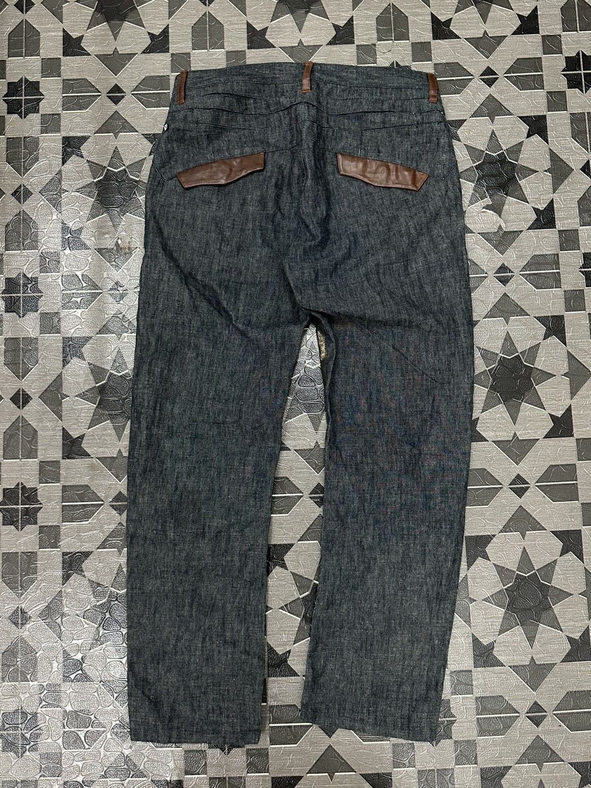 Japanese Brand A.m.g.e Made in Japan Gold Platted Denim Pant Size US 31 - 2 Thumbnail