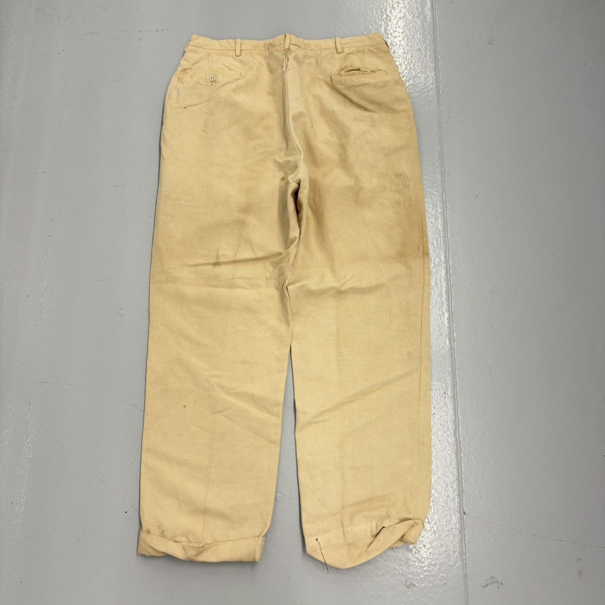 Other Vintage 40s Palm Beach Cream Linen Distressed Suit Size 40R - 8 Thumbnail