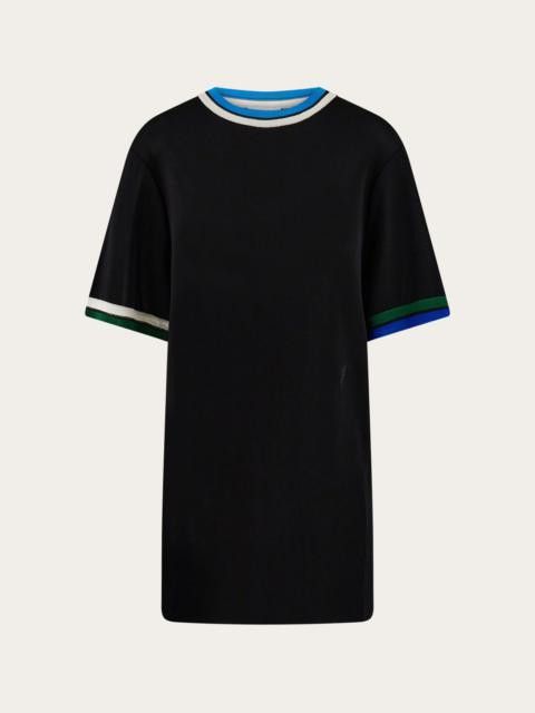 Salvatore Ferragamo o1s1rm0126 Contrasting Trim Knitted Top in Black Size XS / US 0-2 / IT 36-38 - 1 Thumbnail