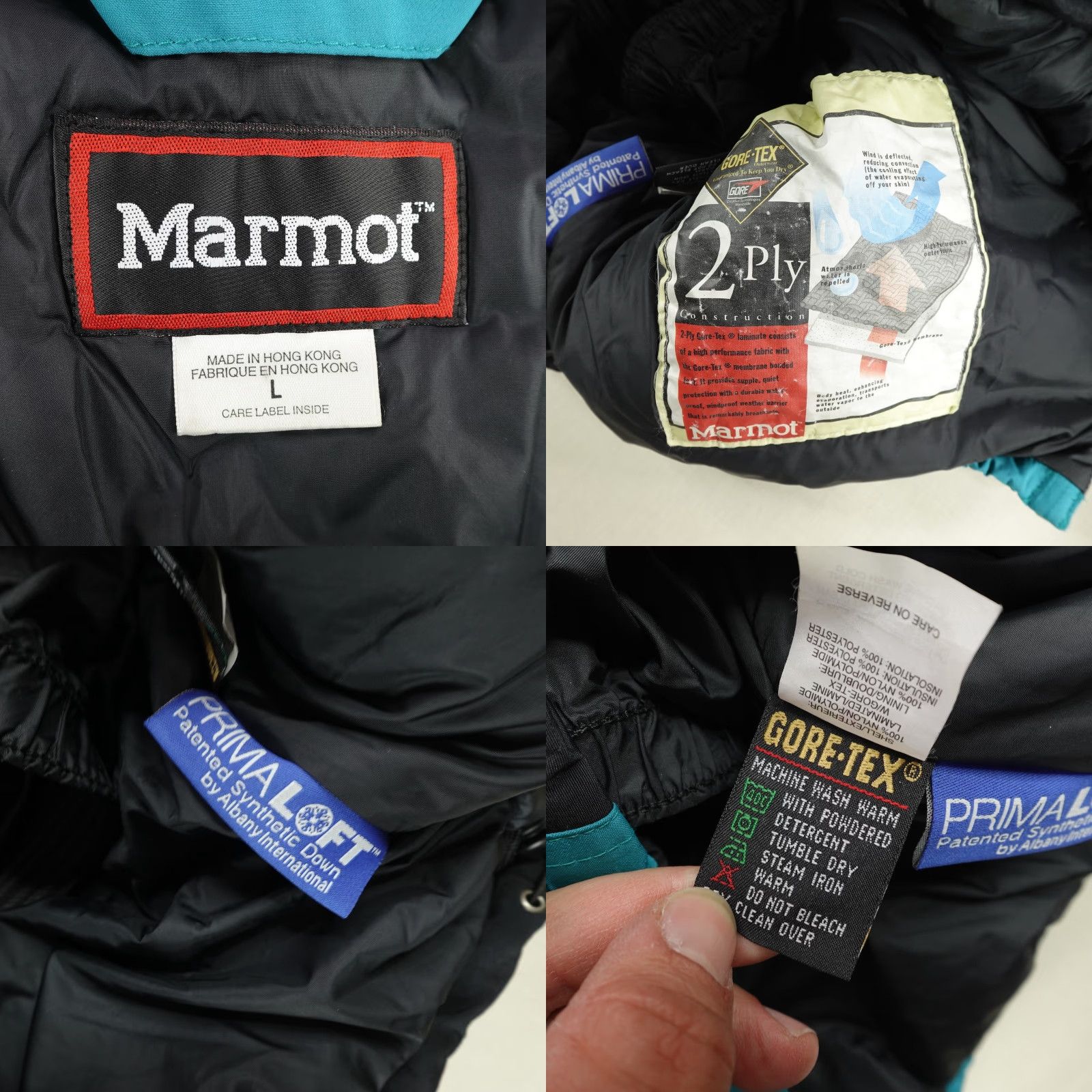 Marmot VINTAGE Marmot Jacket Mens Large Blue Black Primaloft GTX 2 Ply Belted Ski Coat Size US L / EU 52-54 / 3 - 8 Thumbnail
