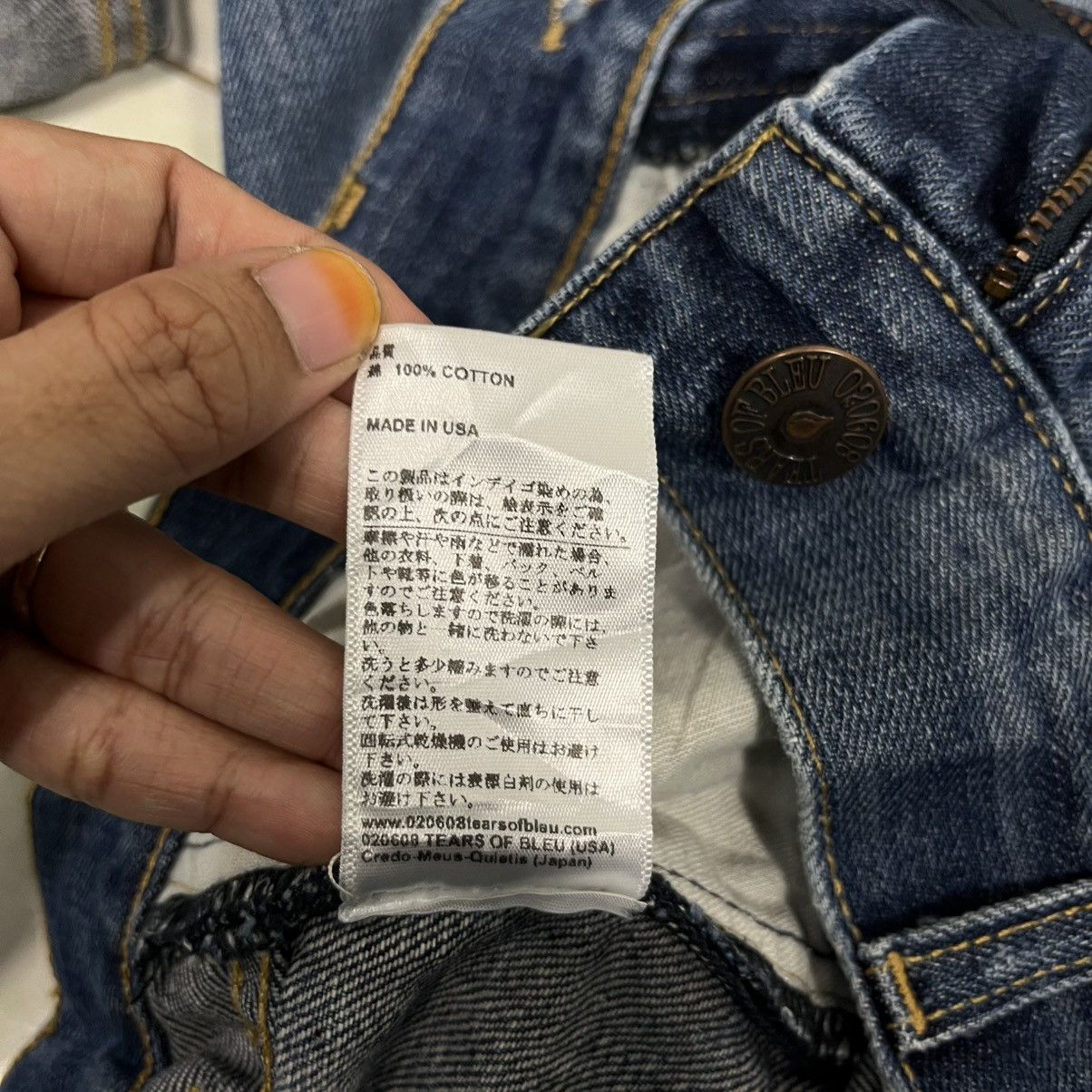 Japanese Brand Vintage 90s 020608 Tears Of Bleu Black Line Denim Size 32" / US 10 / IT 46 - 24 Thumbnail