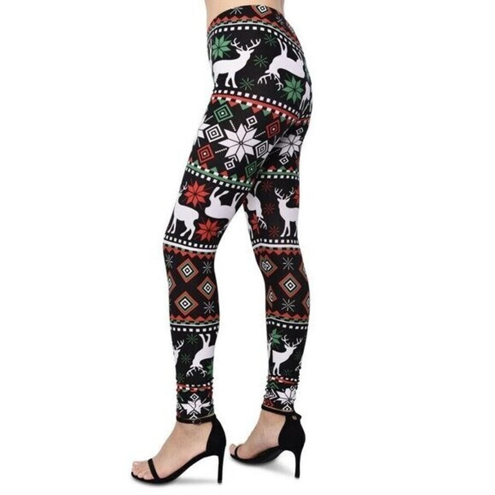 Planet Hollywood Planet leggings size XS holiday Christmas new year A000376 Size 22" - 3 Thumbnail